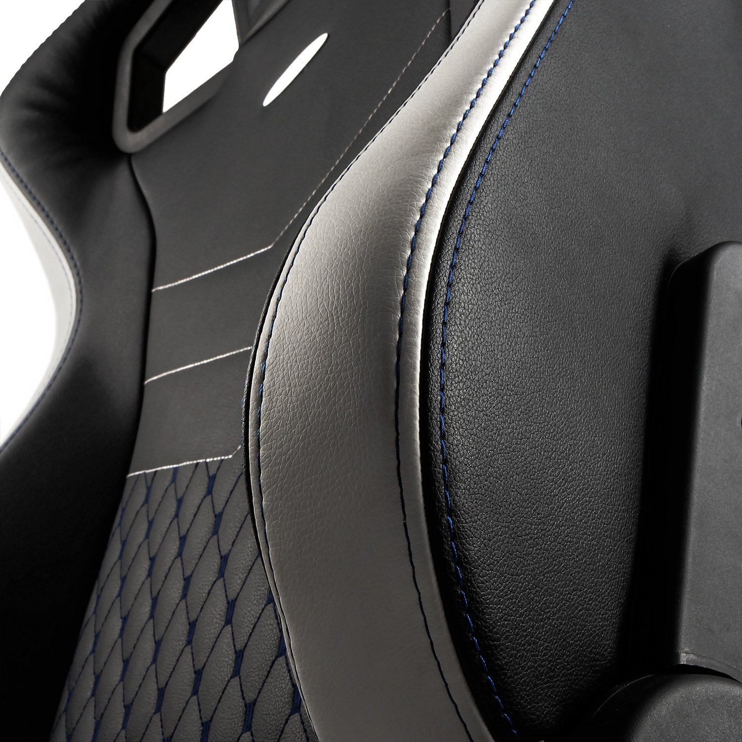 Noblechairs Epic SK Gaming Chair - Ergonomic Reclining Office Chair with PU Leather, Black/Blue/White - Perfect for Gaming, Streaming & Home Office Work
