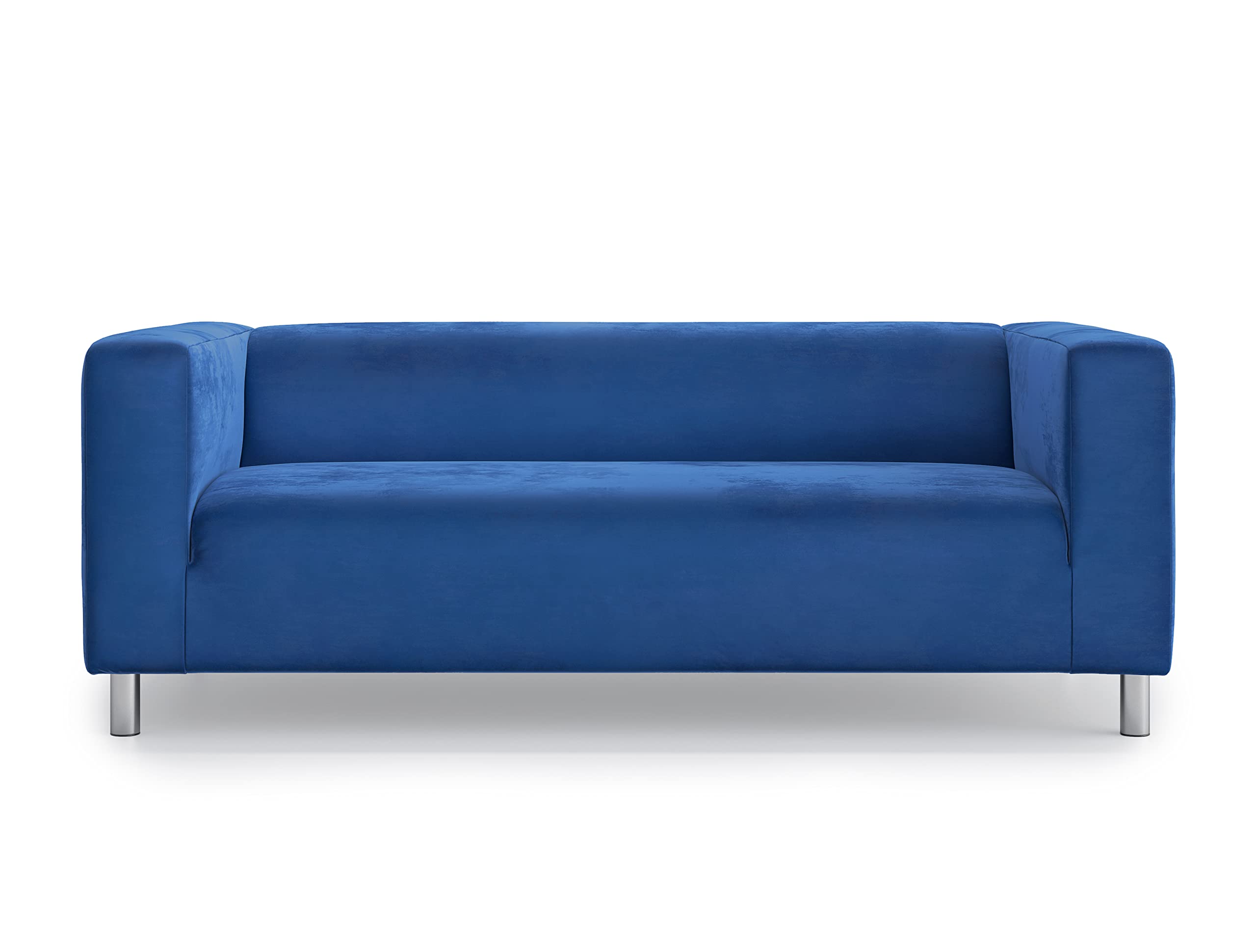 MASTERS OF COVERS Snug Fit Velvet Sofa Slipcover for IKEA Klippan 2-Seater Loveseat - Soft Blue Velvet Fabric Replacement Cover | Perfect for Living Room, Bedroom & Home Decor