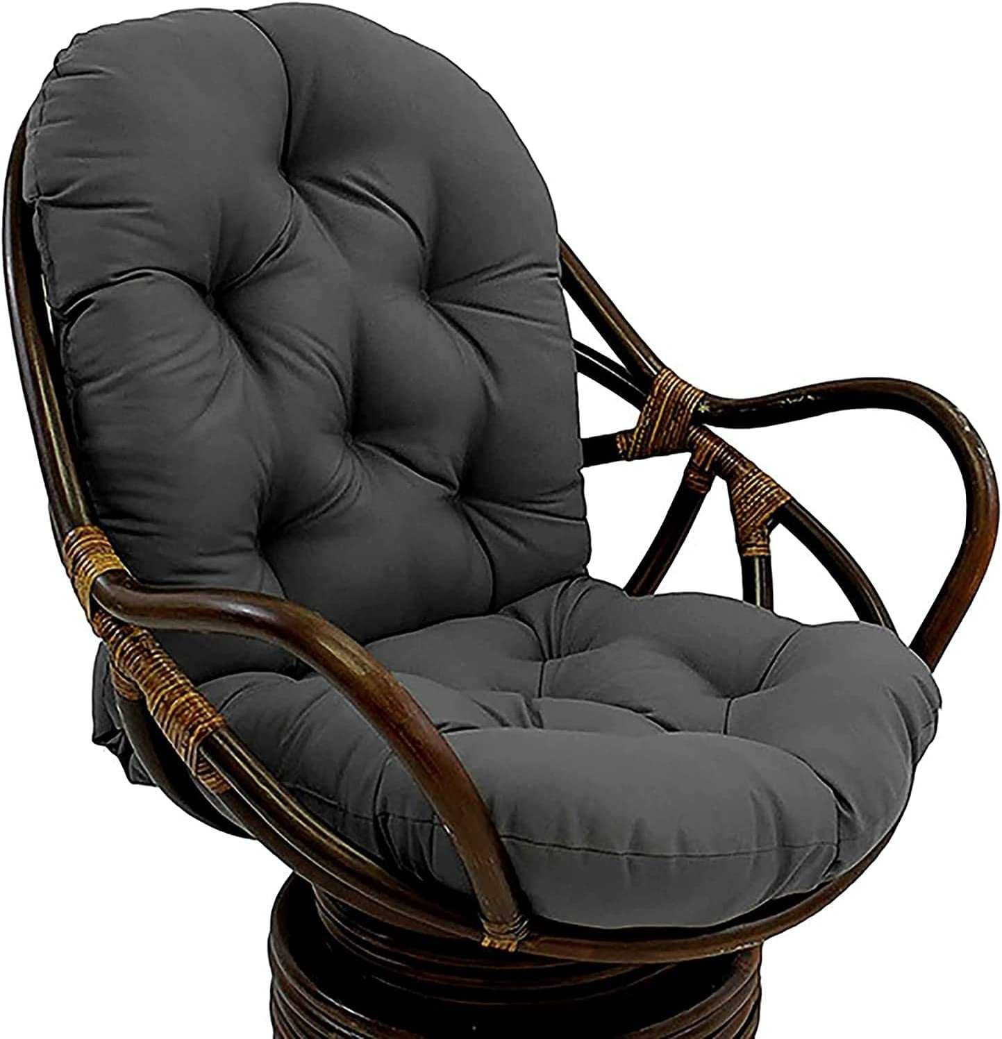 Premium Rattan Wicker Chair Cushion - Waterproof Outdoor Seat Pad for Swivel Rocker, Garden Hammock & Patio Furniture - Comfortable & Durable Twill Fabric Cushion (Chair Not Included) | Perfect for Backyard, Poolside & Sunroom Relaxation