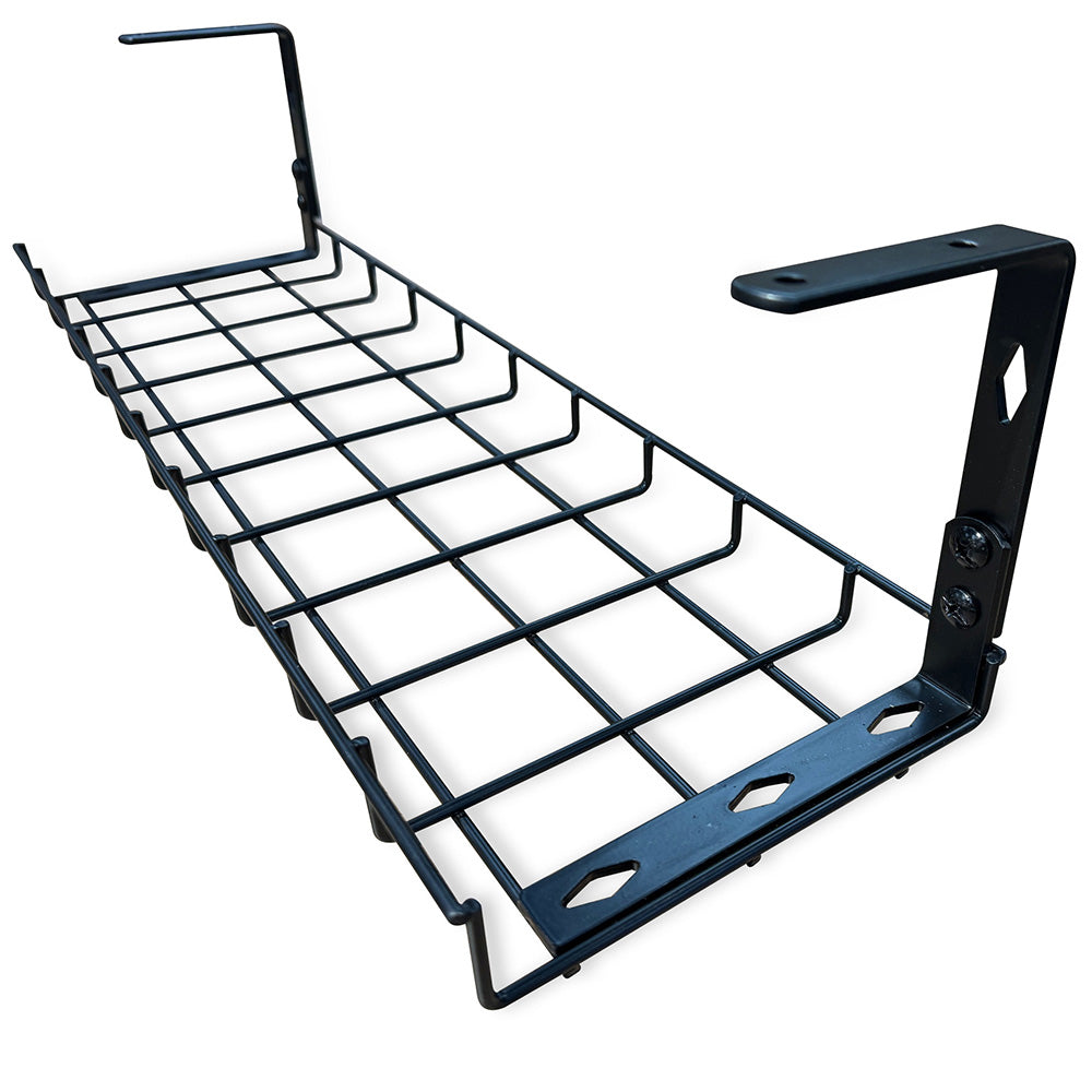 Under Desk Cable Management Basket - Black Wire Organizer for Home & Office Desk, Computer, TV, and Electronics Cable Storage