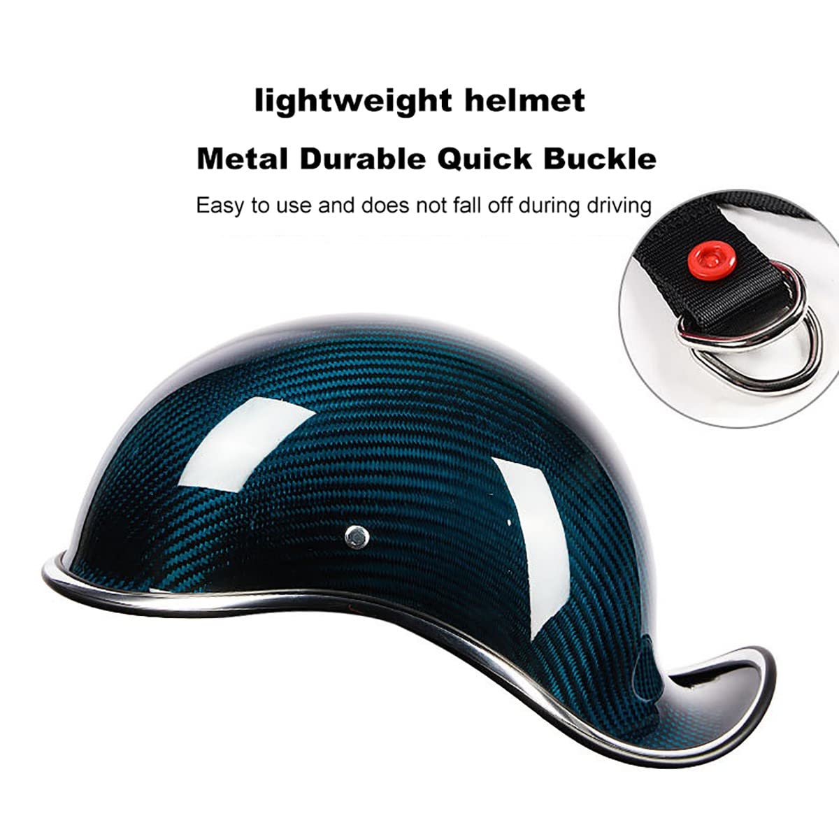 DOT/ECE Approved Motorcycle Half Helmet for Men & Women - Lightweight Skull Cap Half Shell Helmet (57-58CM) - Perfect for Summer Riding & Baseball Style