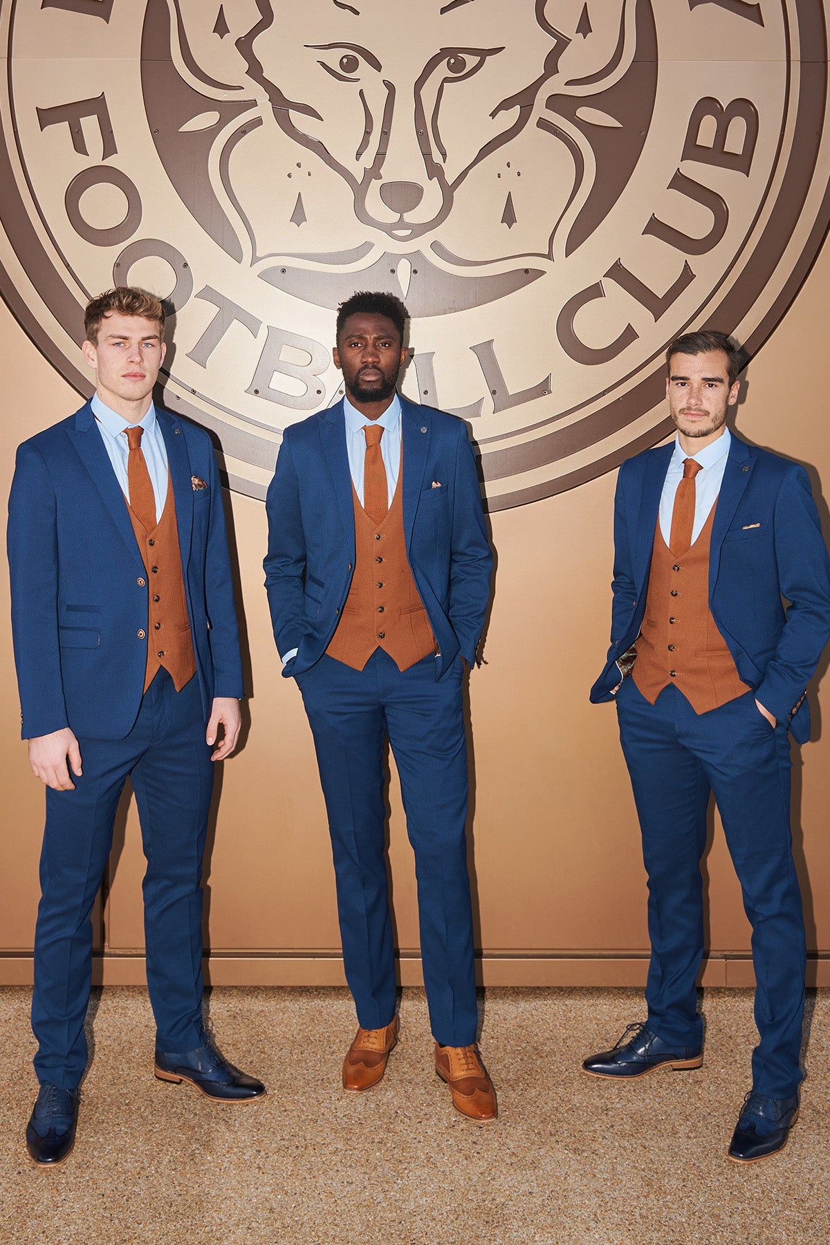Official Leicester City F.C. Club Suit | MAX Royal Blue Men's Formal Suit with Kelvin Tan Waistcoat - Perfect for Match Days, Weddings & Special Occasions