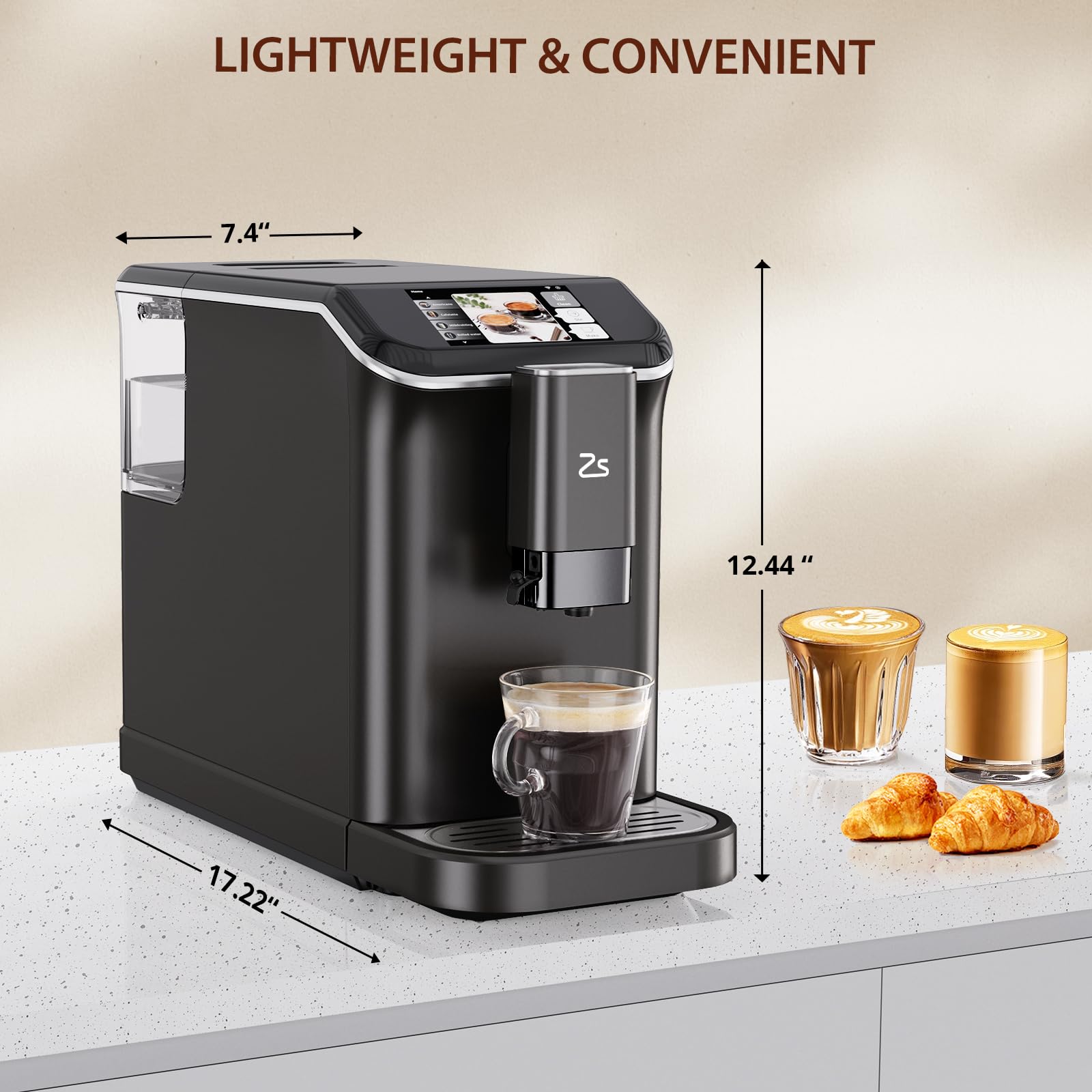 **Automatic Espresso Machine with Milk Frother - 20 Bar Pressure, Adjustable Grind Size (1-15 Levels), Built-In Bean Grinder, Touch Screen - Perfect for Home Baristas & Coffee Lovers (Ideal for Espresso, Latte, Cappuccino)**