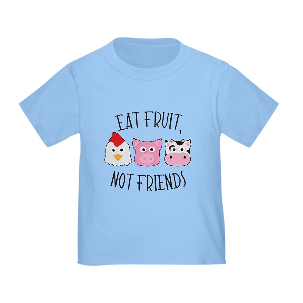 Eat Fruit Not Friends Toddler T-Shirt - Funny Vegan Toddler Tee for Boys & Girls - Soft Cotton Kids Shirt for Playdates & Family Outings