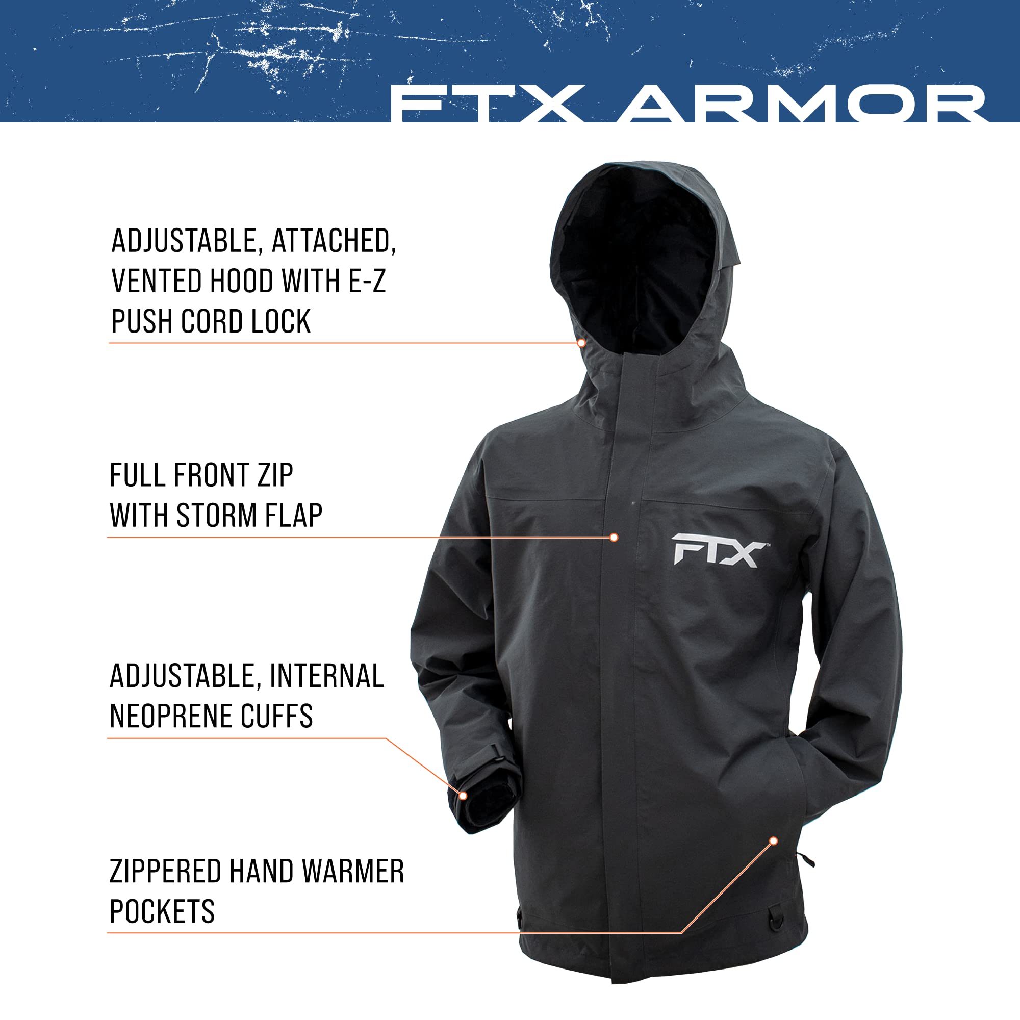 FROGG TOGGS Men's FTX Armor Waterproof Rain Jacket - Lightweight Outdoor Hunting & Fishing Gear for Hiking, Camping & Work