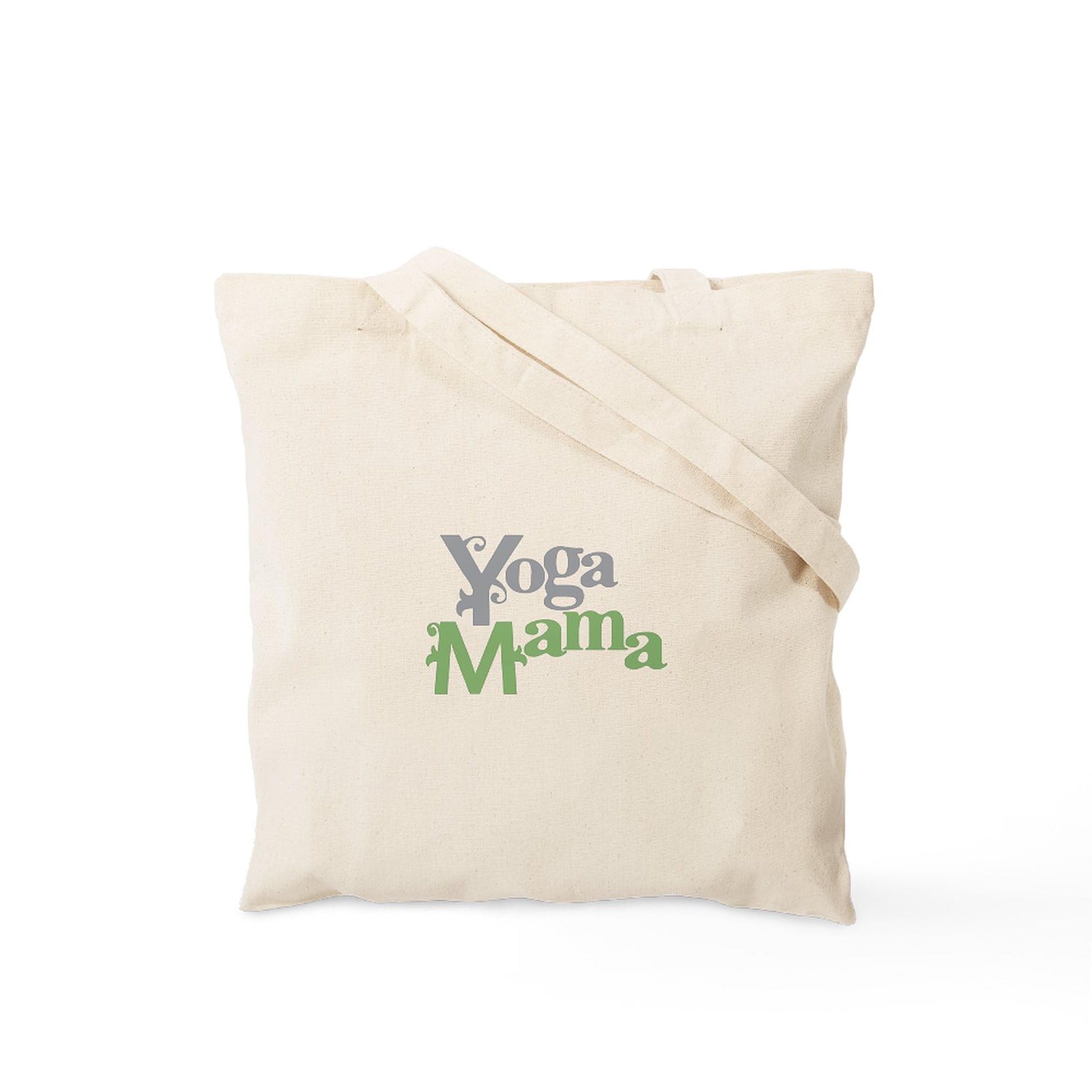 Yoga Mama Tote Bag - Natural Canvas Reusable Shopping Bag for Yoga Moms, Eco-Friendly Grocery Tote & Gym Bag - Perfect for Yoga Classes, Grocery Shopping & Beach Trips