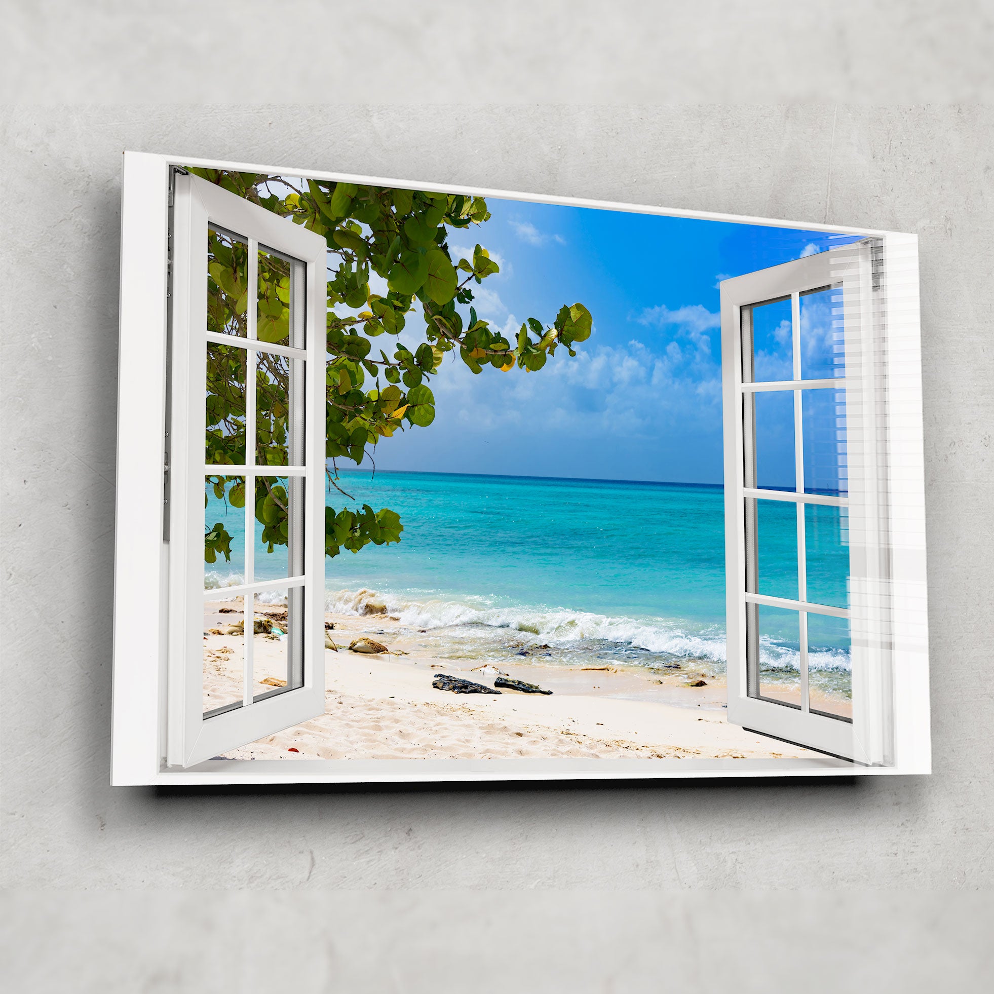 Stunning Beach View Window Decals - Perfect for Home, Office & Relaxation Spaces | Coastal Scenery Wall Art for Decor