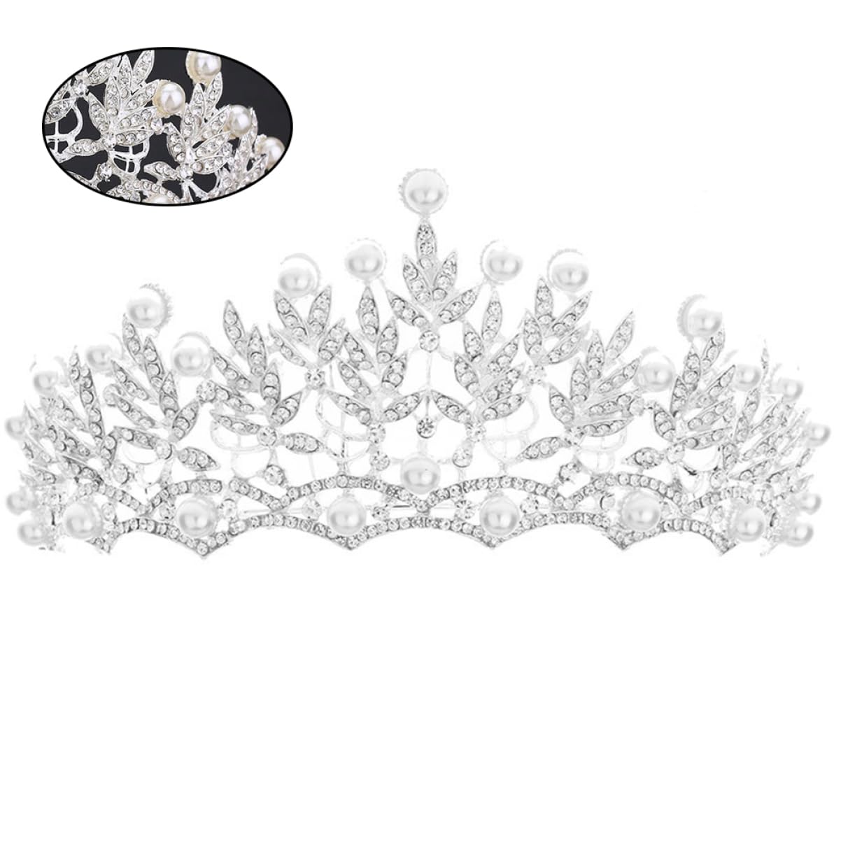POPETPOP Wedding Tiara for Bride - Crystal Rhinestone Bridal Headpiece, Princess Hair Accessories for Weddings, Parties & Birthdays - Perfect for Fairy-Themed Events & Special Occasions