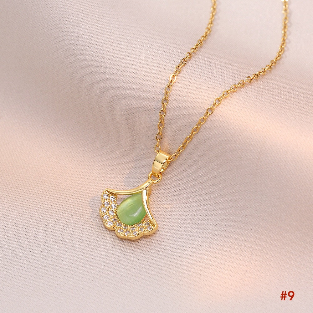 14K Gold Plated Ginkgo Leaf Pendant Necklace for Women - Elegant Dainty Chain Jewelry Gift for Her | Perfect for Everyday Wear, Date Night & Special Occasions