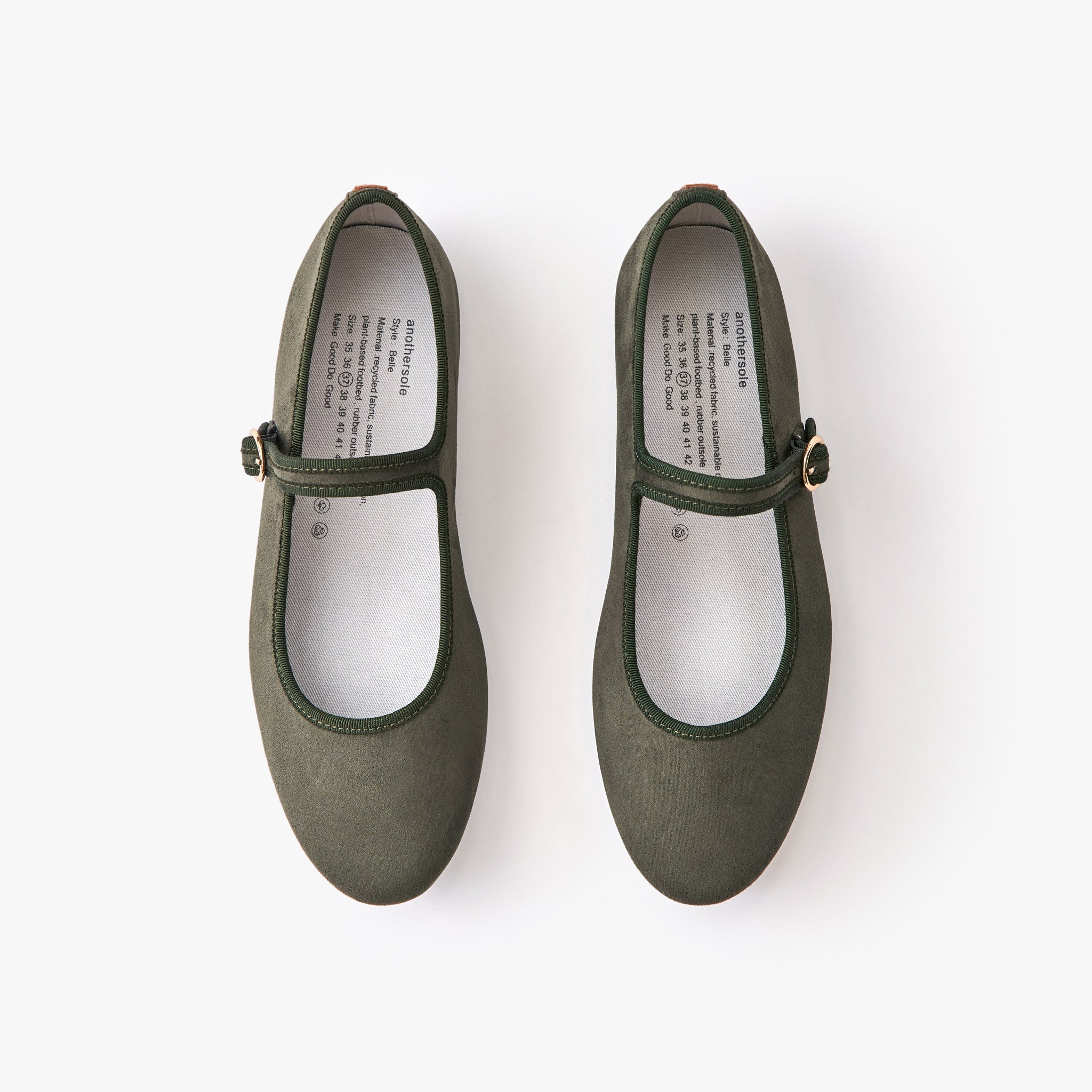 Belle Mary Jane Shoes for Women - Comfortable Forest Green Flats with Buckle Strap | Perfect for Work, Casual Outfits & Everyday Wear