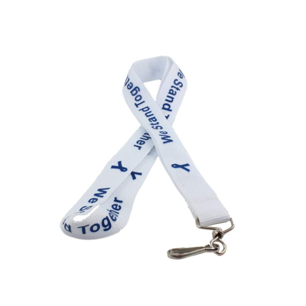 Blue Ribbon Awareness Lanyard - Premium Customizable ID Badge Holder for Schools, Events & Work - Show Support for Causes (Autism, Diabetes, Cancer Awareness) - Perfect for Teachers, Nurses & Office Professionals