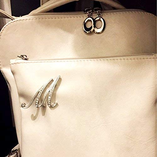 Elegant Silver Plated Initial Letter Brooch Pins for Women - AAA+ Rhinestone Crystal Lapel Pin (1Pc) | Perfect for Stockings, Blazers, Scarves & Special Occasions