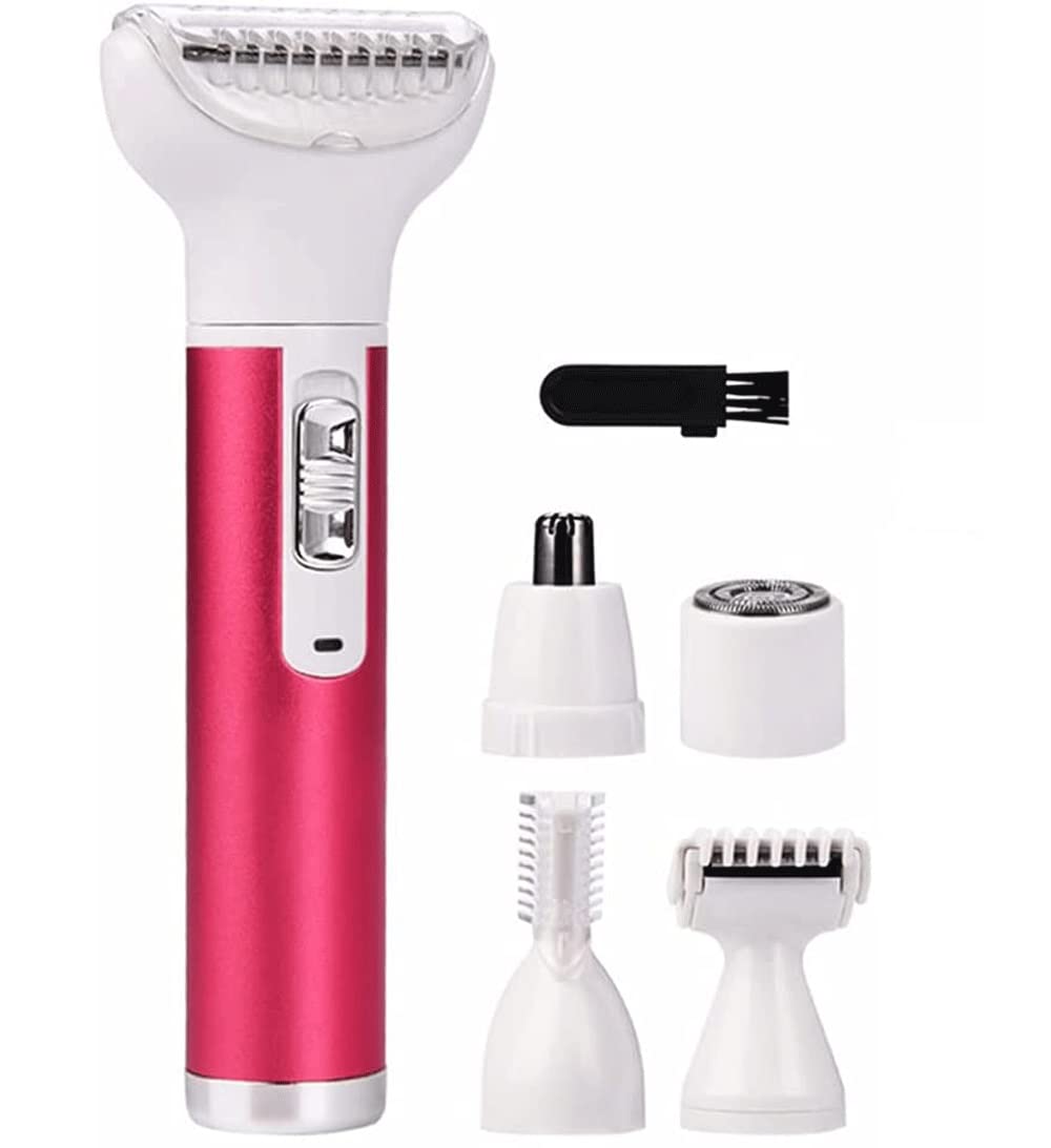 Painless Electric Hair Remover for Women - USB Rechargeable Waterproof Bikini & Facial Shaver, Eyebrow & Nose Trimmer (Pink) | Perfect for Travel, Gym & Home Hair Removal