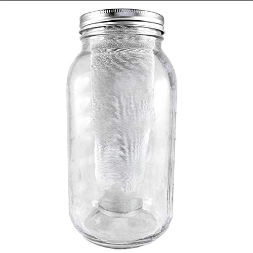 HAYLEY Cold Brew Coffee Maker with Ultra Fine Steel Mesh Filter & Fruit Infuser - Wide Mouth Mason Jar Compatible for Iced Coffee, Tea & Fruit Infused Drinks - Perfect for Home, Office & Outdoor Use