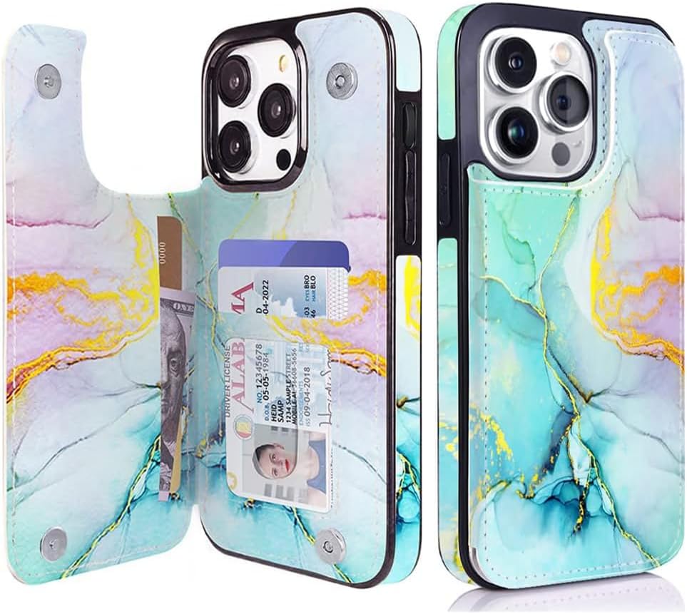 iPhone 16 Pro Max Leather Case with Kickstand - Magnetic Clasp & RFID Blocking Design for 6.1 Inch - Perfect for Work, Travel and Daily Protection