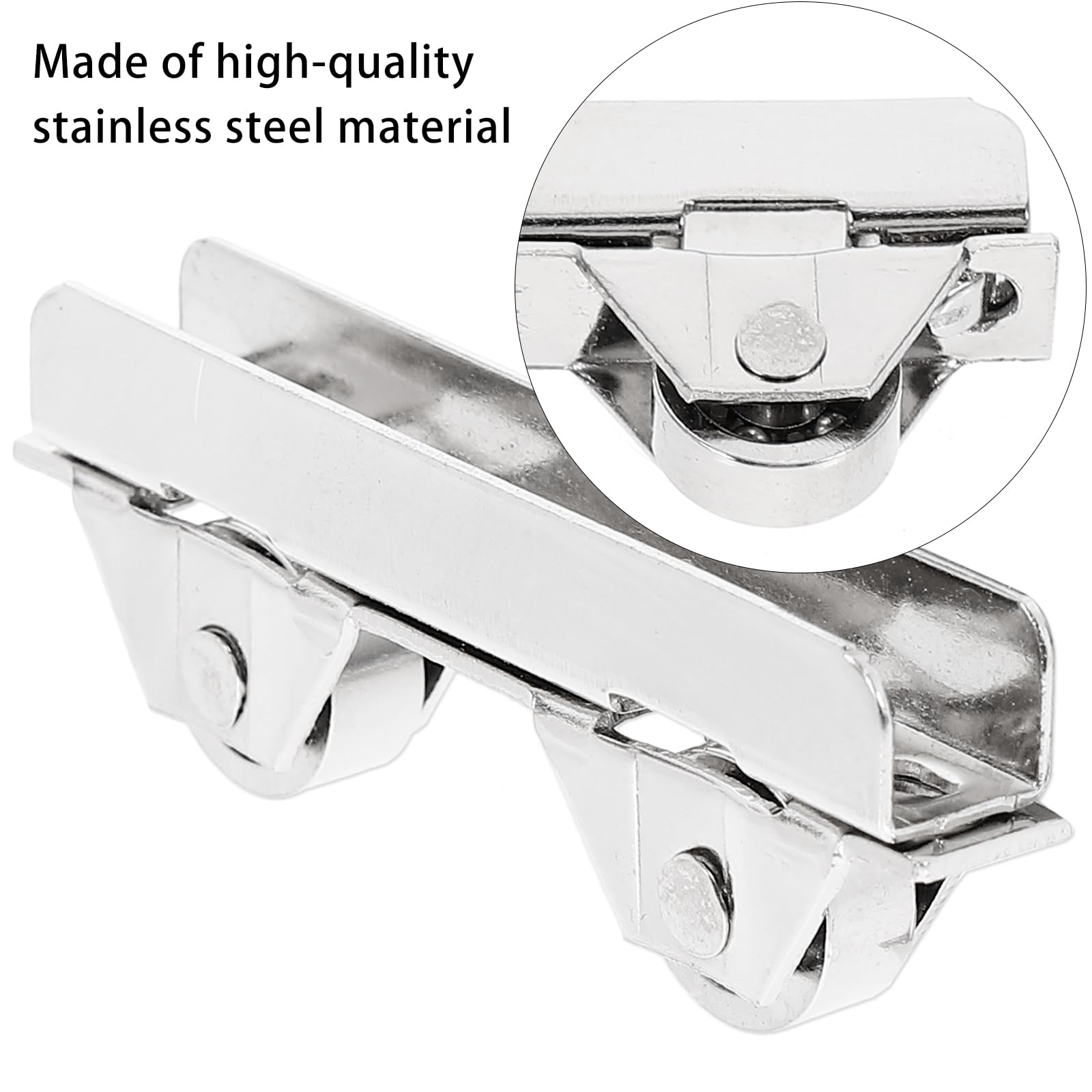10PCS Stainless Steel Sliding Door Rollers - 7.0mm Mini Replacement Wheels for Cabinet & Display Glass Doors (5-6mm Thick) | Durable Window Hardware for Retail Showcases & Home Furniture