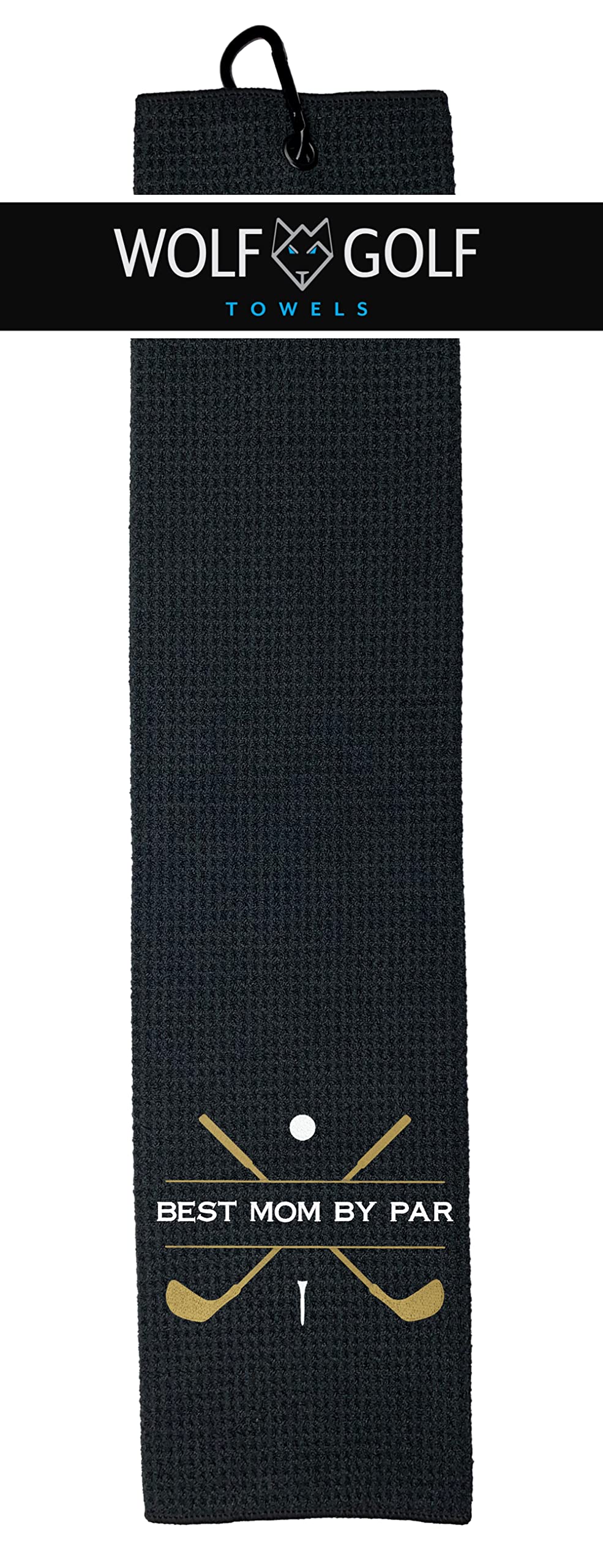Best Mom by Par Golf Towel - Premium Embroidered Golf Towel for Women | Funny Golf Accessories & Unique Golf Gifts | Perfect for Course, Practice & Mother's Day