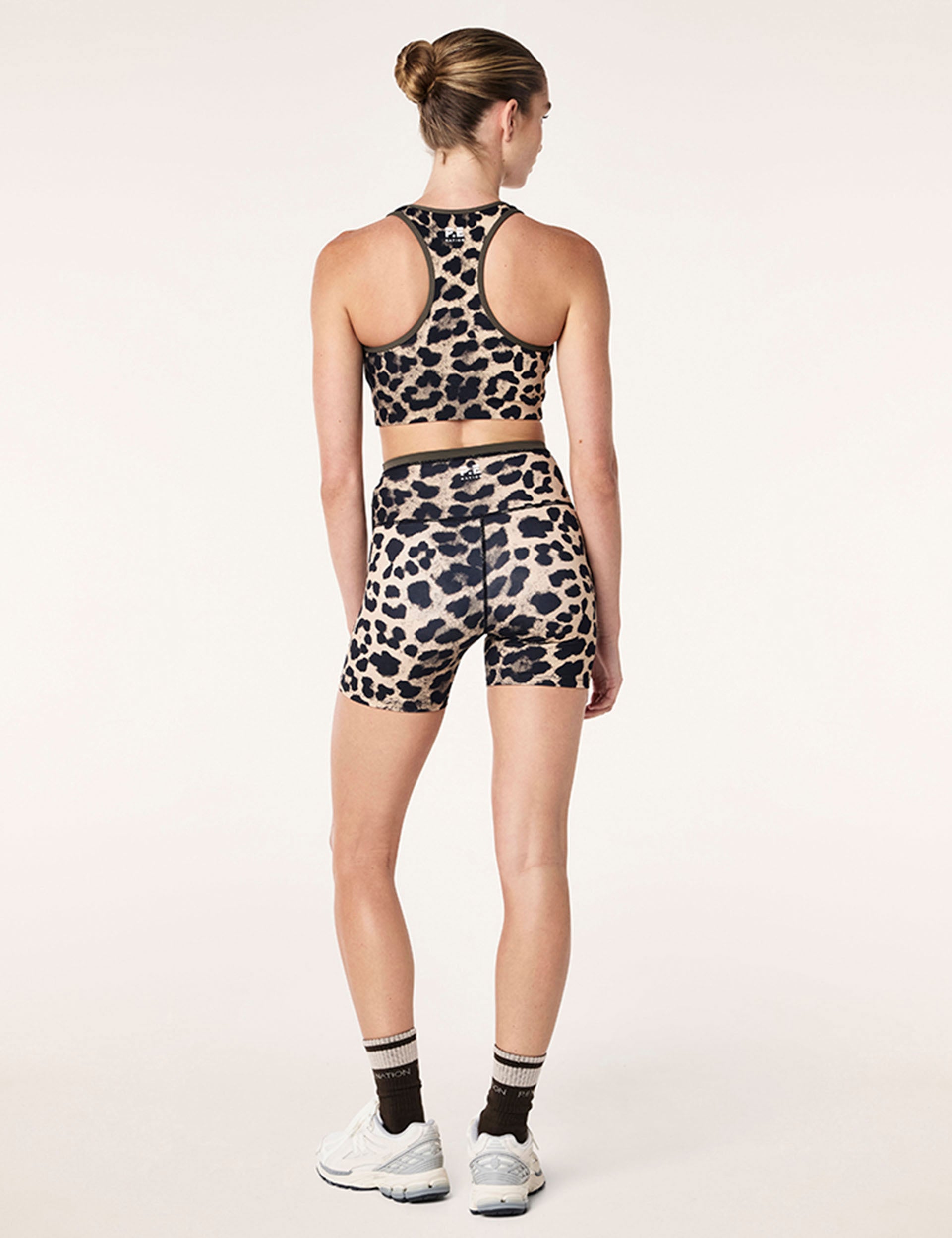 Stellar 5 Bike Shorts - High Waist Leopard Print Cycling Shorts for Women | Perfect for Spinning, Gym Workouts & Outdoor Cycling