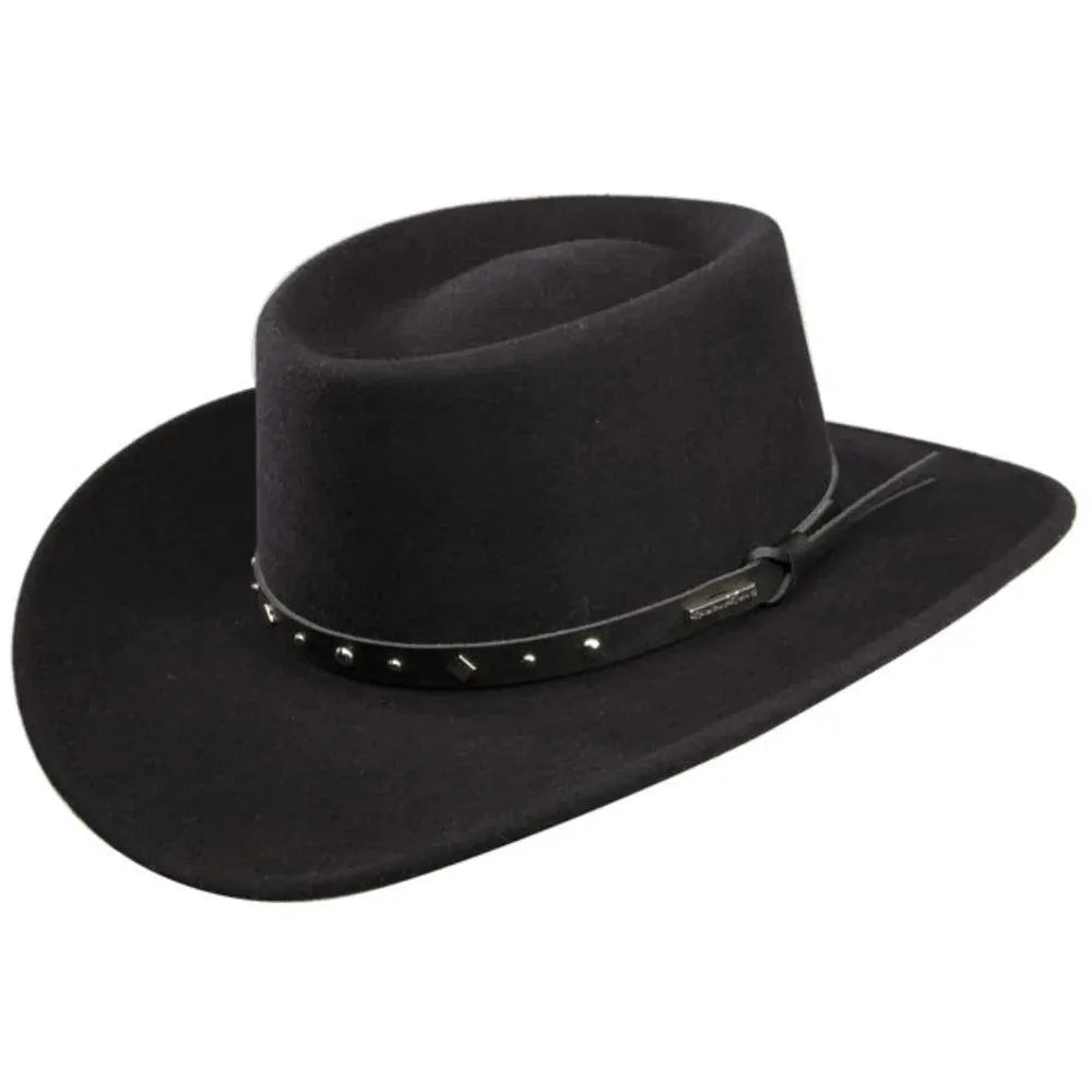Stetson Black Hawk Soft Wool Felt Cowboy Hat for Men - Western Style Rancher Hat with Wide Brim - Perfect for Rodeo, Country Music Festivals & Outdoor Adventures