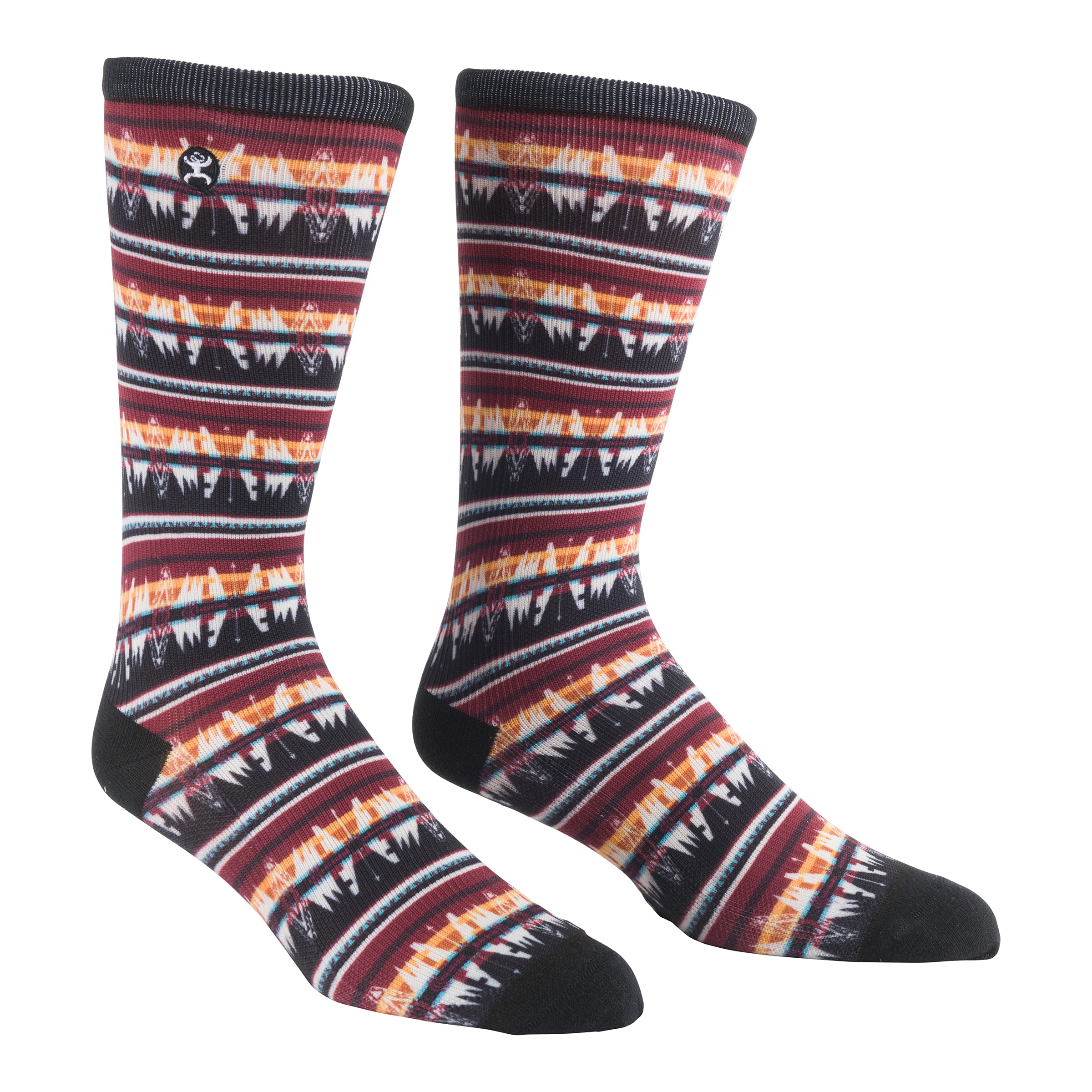 HOOey Men's Western-Inspired Athletic Boot Socks - Moisture-Wicking, Cushioned for Comfort - Perfect for Cowboy Boots, Work Boots & Outdoor Activities
