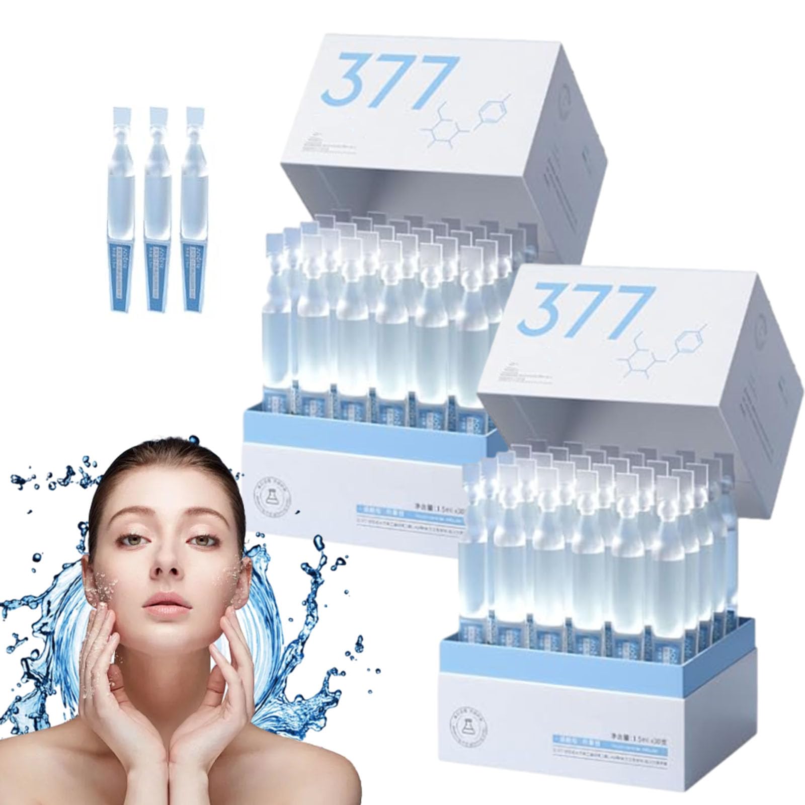 Hyaluronic Acid Serum 3% - Ultra Hydrating Facial Serum (30 Vials/Box) for Dry Skin, Wrinkles & Fine Lines - Daily Moisturizing Treatment for Face & Neck
