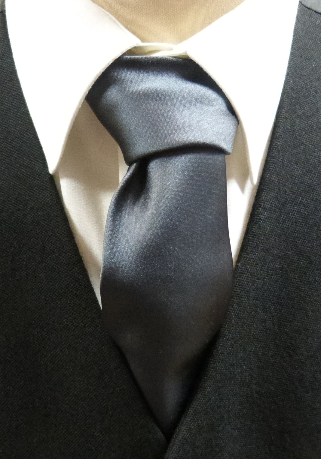 Boys Charcoal Satin Necktie - Formal Silk Tie for Weddings, Business & Special Occasions - Classic Slim Dress Tie for Men & Teens
