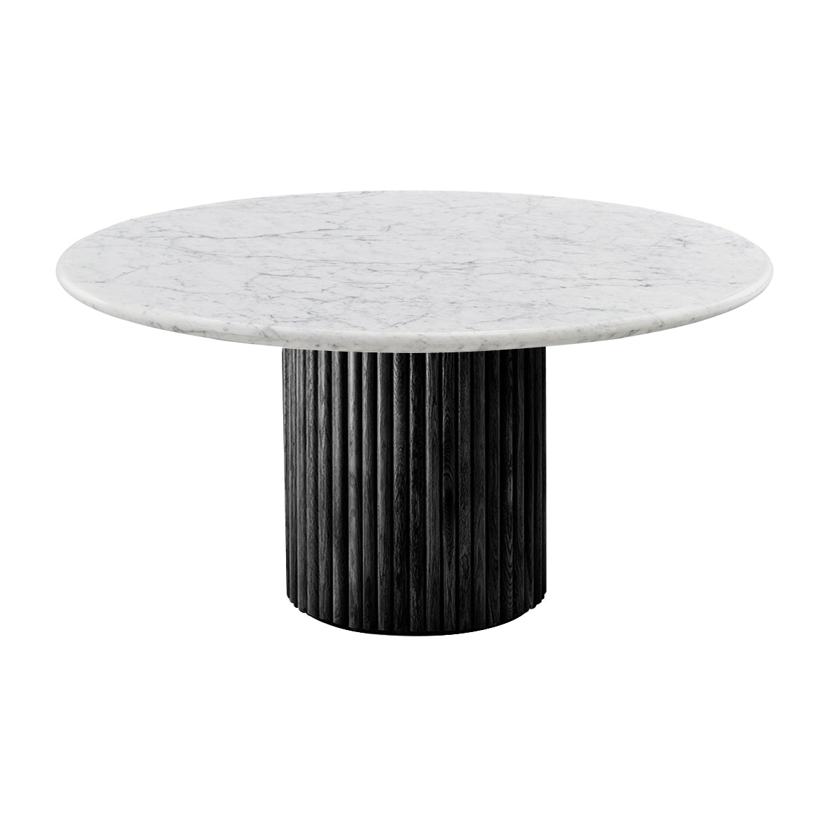Elegant Cosmos Marble Dining Table - Modern Round Marble Top with Sturdy Metal Base for Dining Room, Kitchen, or Outdoor Patio