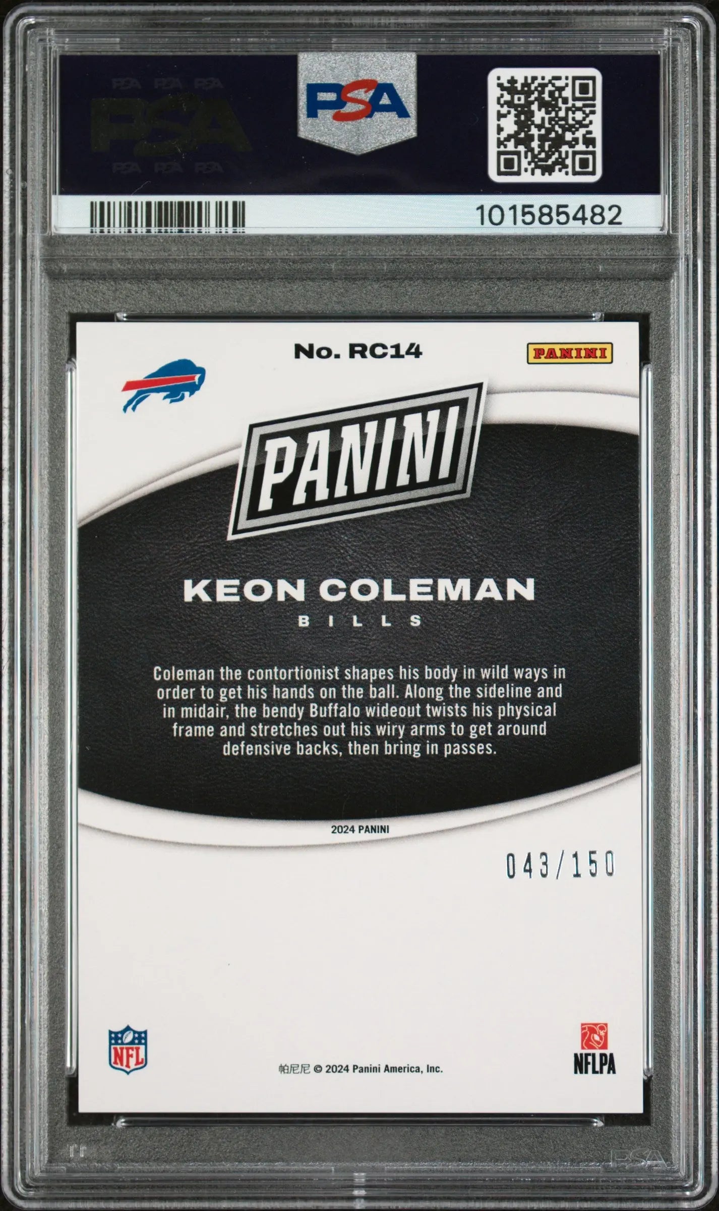 2024 Panini Black Friday Keon Coleman Rookie Card - Holo PSA 10 Graded Football Trading Card - Perfect for Collectors & Sports Fans (Great Gift for NFL Enthusiasts)