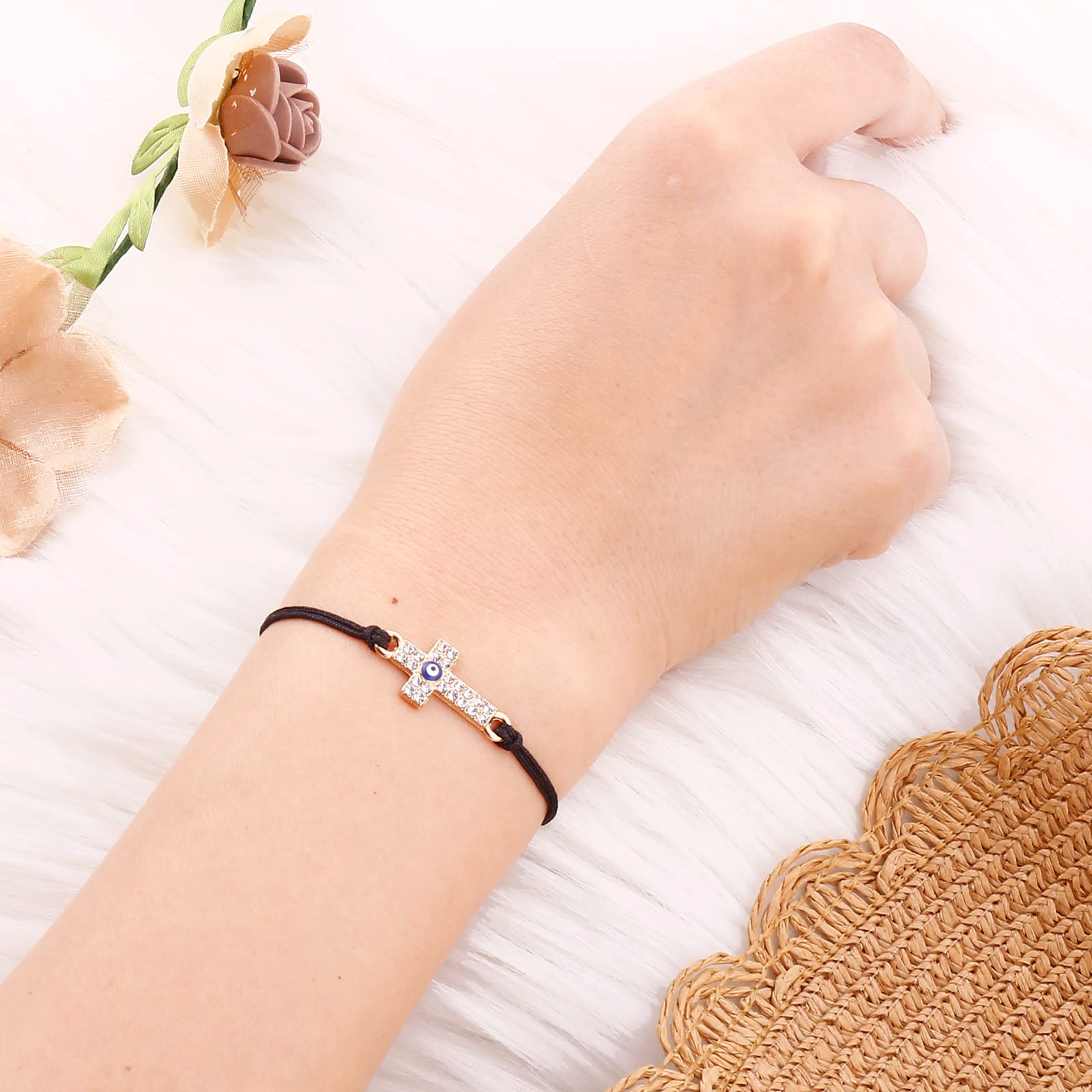 Evil Eye Red String Bracelet for Women - Handmade Anklet Protection Jewelry for Good Luck & Positive Energy - Perfect for Yoga, Meditation & Everyday Wear