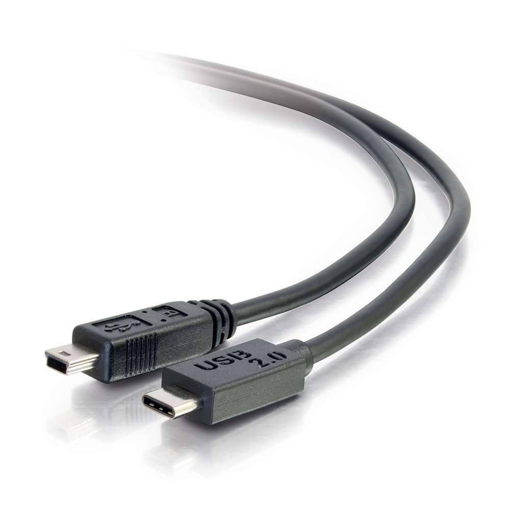 C2G 3m USB 2.0 Type C to Mini B Cable - High Speed Data Sync & Charging Cord for Cameras, Audio Devices & More - Black (3m/9.8ft) - Perfect for Home, Office & Travel Use