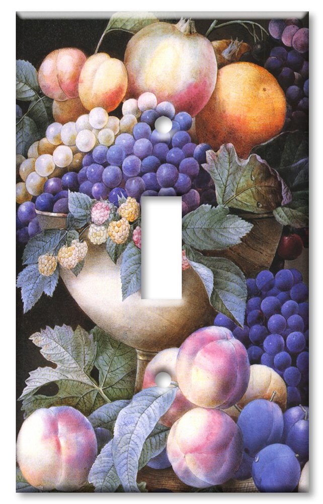 Redoute Art Plates - Grapes in a Vase Decorative Switch Plate Cover - Single Toggle Light Switch - Perfect for Kitchen, Dining Room & Home Decor