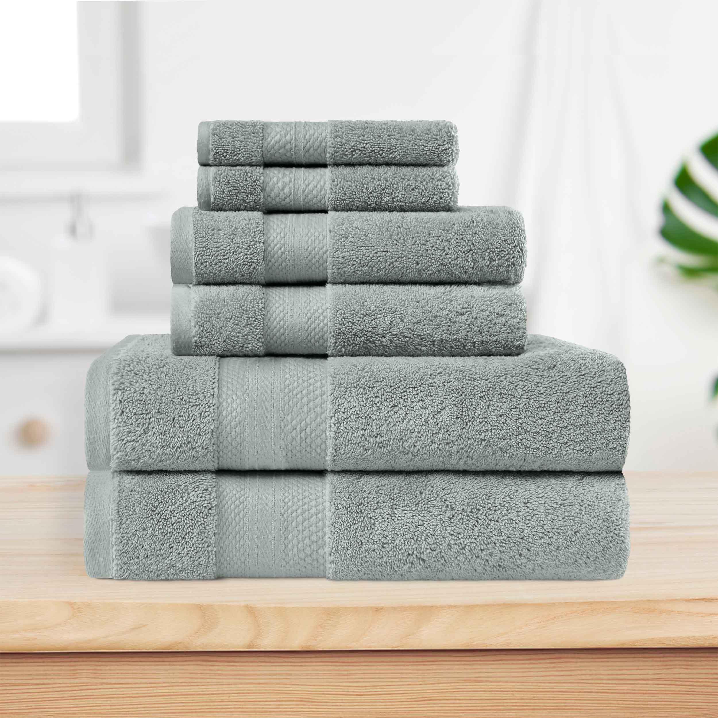Premium 6-Piece Turkish Cotton Bath Towel Set - Ultra Soft, Highly Absorbent & Quick-Drying - Luxury Spa, Bathroom & Beach Essentials for Home & Travel