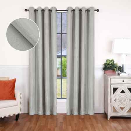 Linen Pattern Blackout Curtains Set - Washable Room Darkening Window Treatments for Bedroom & Living Room | Noise Reducing & Thermal Insulated Drapes