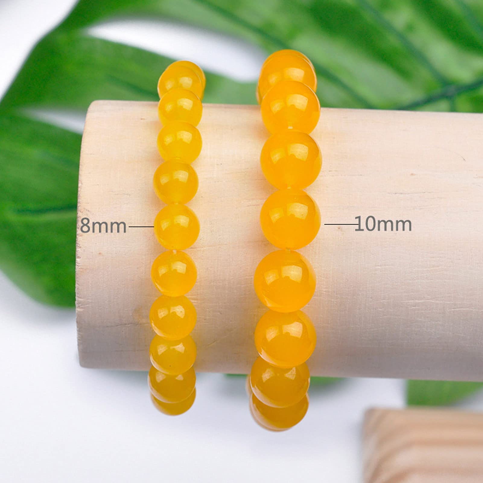 2Pcs Yellow Jasper Cleansing Bracelet - Natural Gemstone Beaded Stretch Bracelet for Energy Cleansing, Meditation & Anti-Fatigue - Perfect for Yoga, Reiki Healing & Spiritual Protection