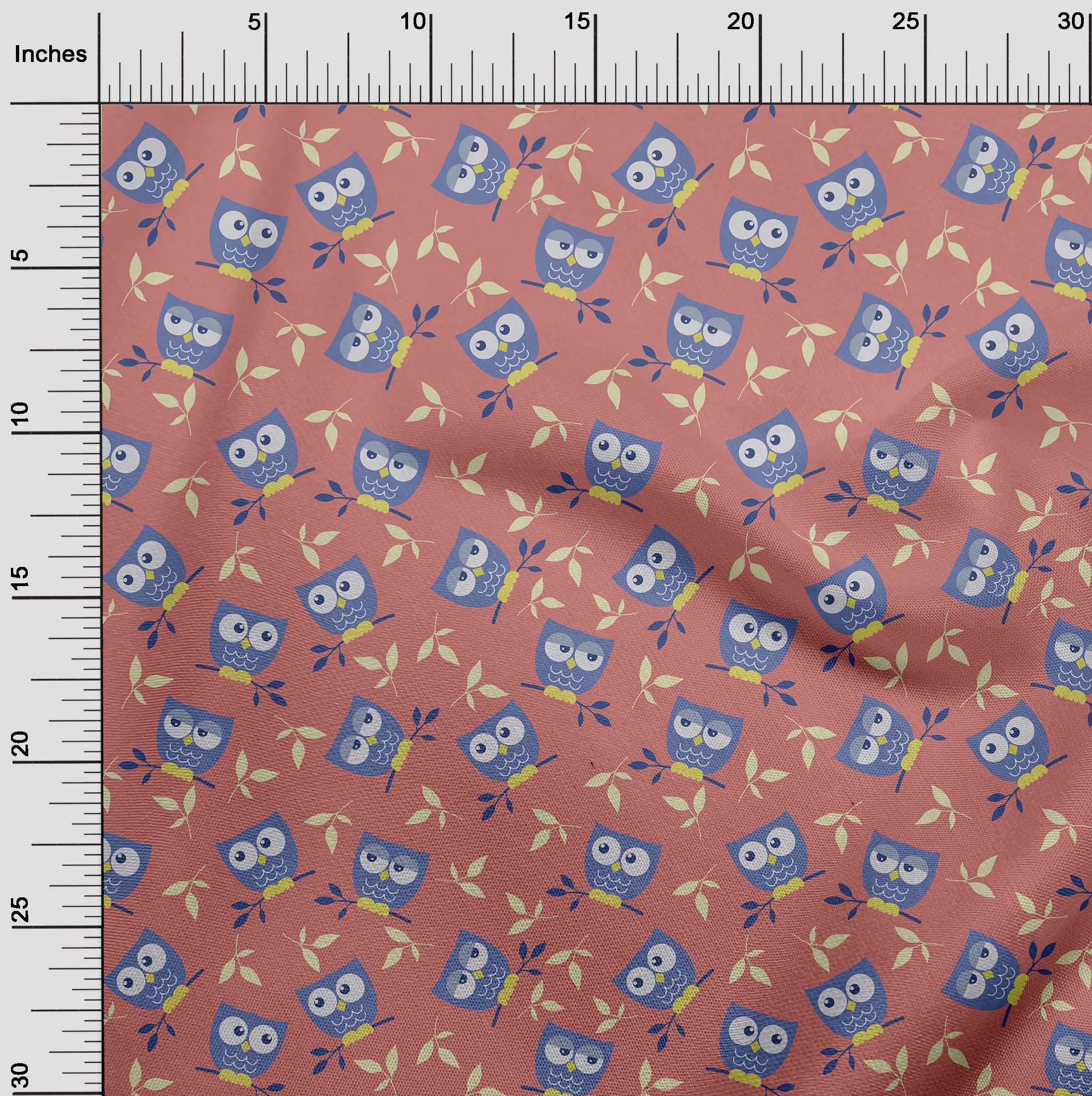 oneOone Soft Cotton Jersey Pink Owl Print Fabric by The Yard - 58 Inch Wide Premium Dress Material for DIY Fashion, Home Decor & Craft Projects