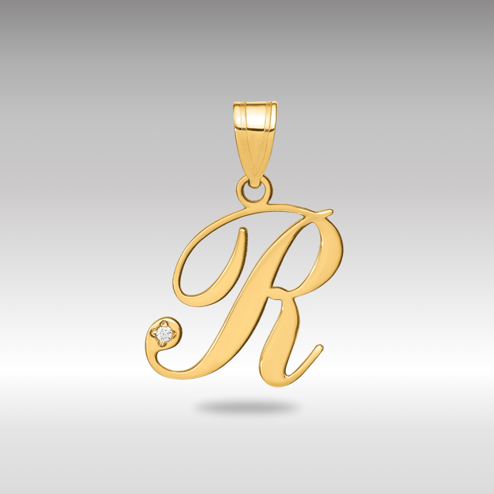 14K Gold Letter R Initial Pendant Necklace with Diamond Accent - Elegant Personalized Jewelry Gift for Women - Perfect for Birthdays, Anniversaries & Special Occasions