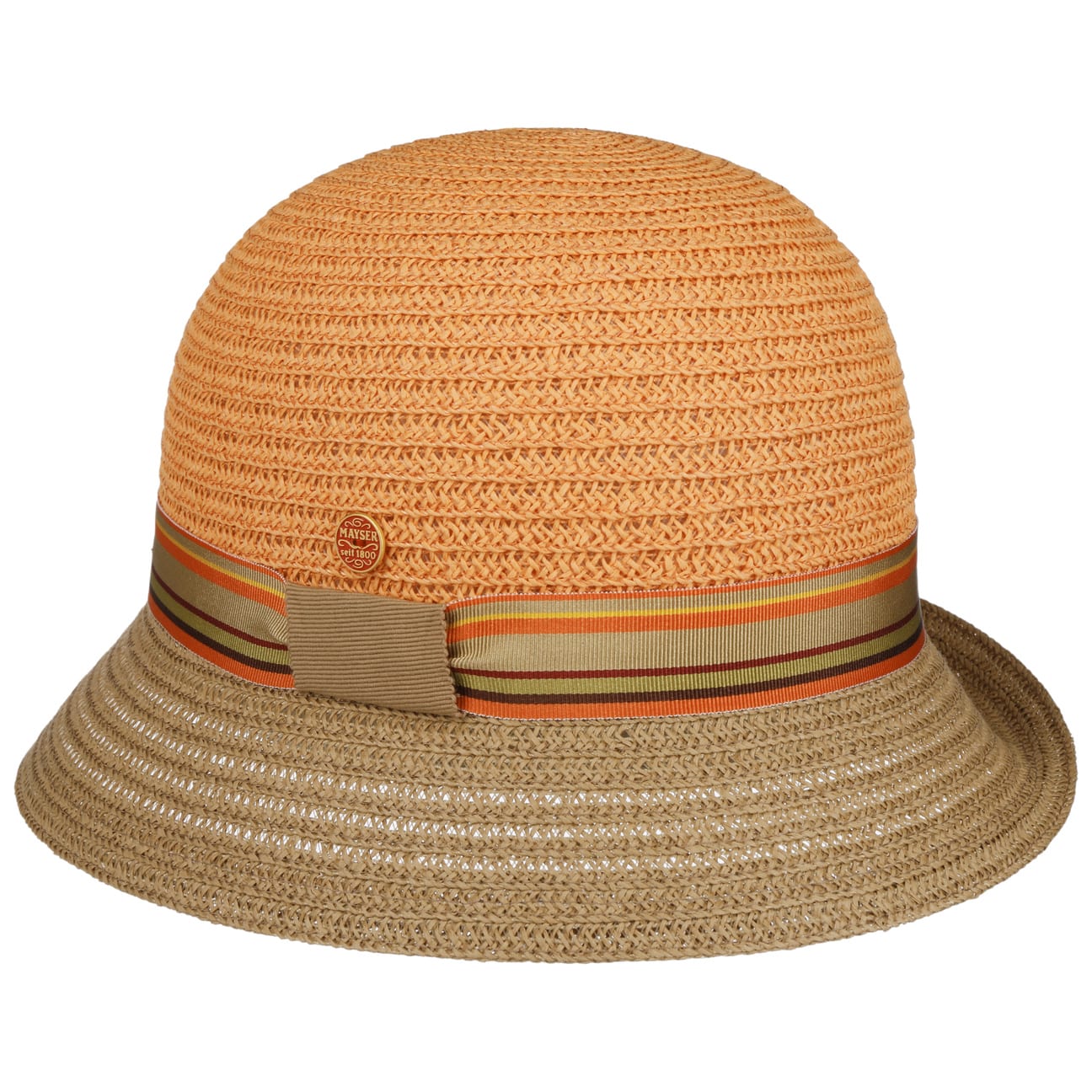 Stylish Nanni Twotone Straw Hat by Mayser - Summer Beach Hat for Women, Fashionable Sun Protection Accessory - Perfect for Vacations, Outdoor Activities & Garden Parties