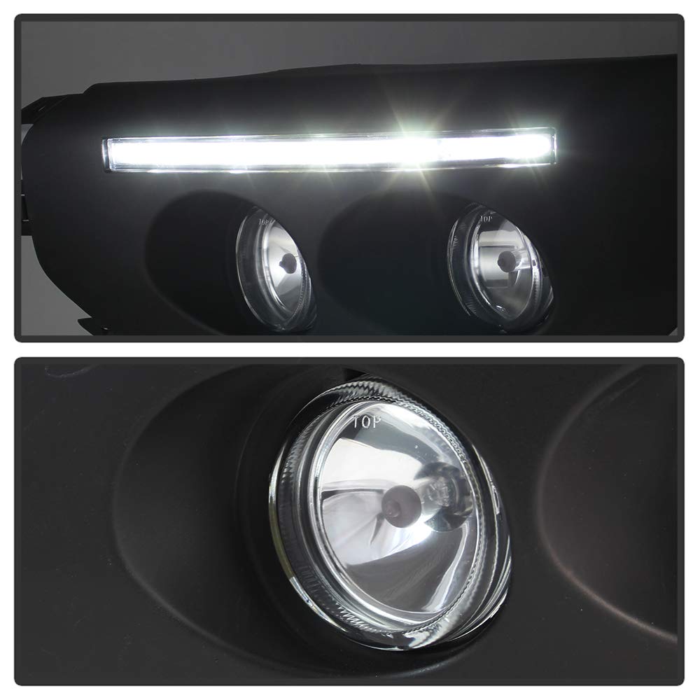 ACANII LED Fog Lights & DRL Driving Lamps Assembly Pair for 2007-2014 Toyota FJ Cruiser - Black Bumper Replacement (Driver & Passenger Side) | Off-Road Adventure & Night Driving Enhancement