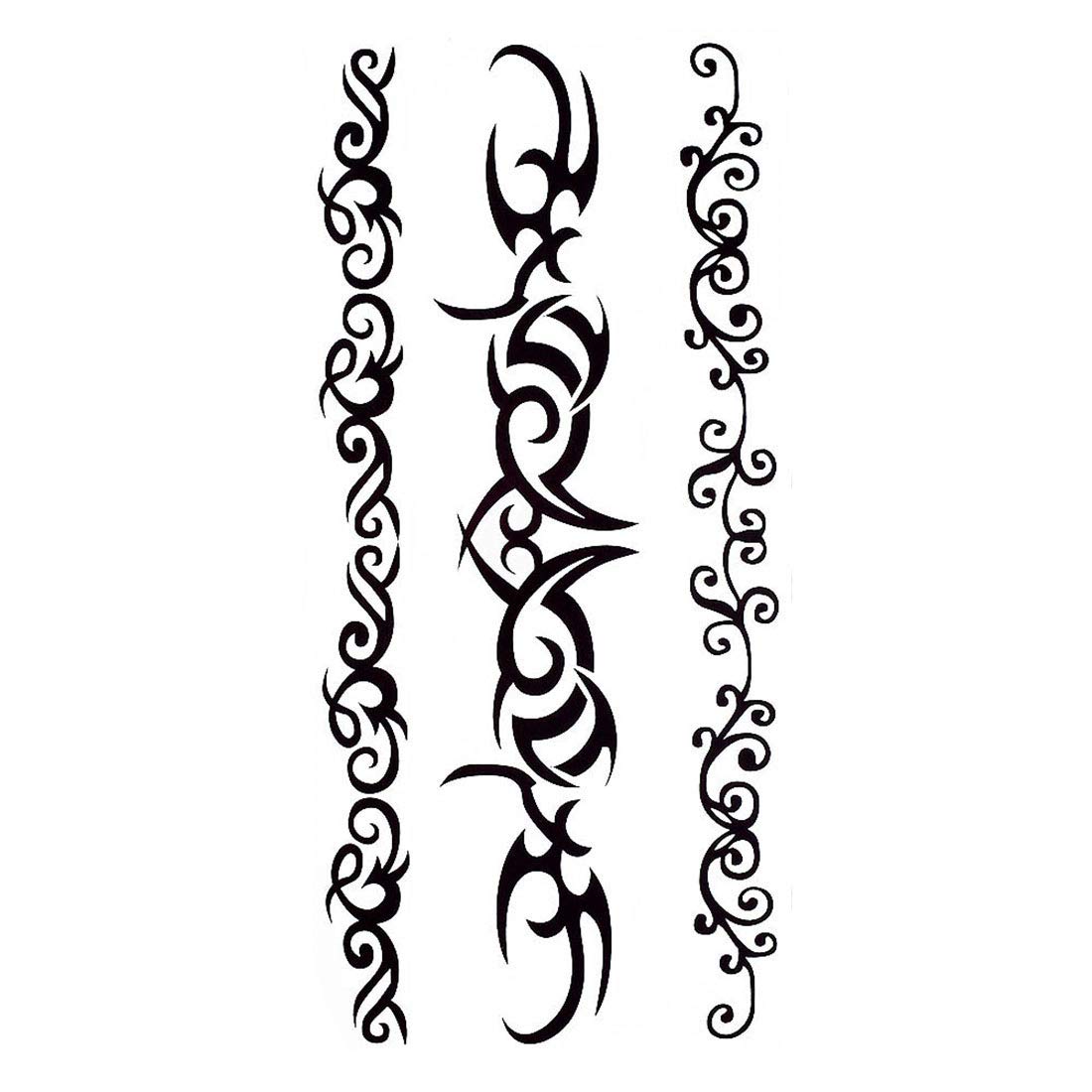 3D Temporary Tattoo Sticker - Black Tribal Totem Cross Heart Design (19x9cm) | Waterproof Fake Tattoos for Parties, Festivals & Costume Events | S.A.V.I Body Art Stickers (Multicolor, 1pc)