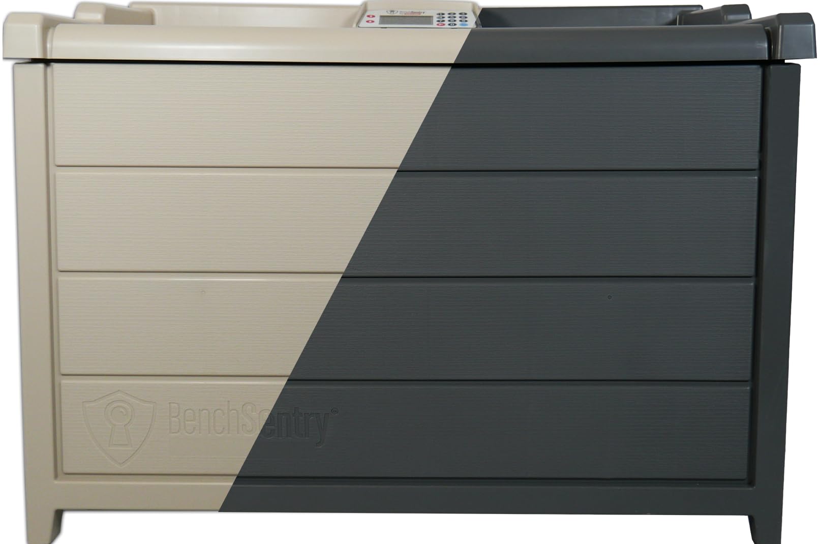 Genie Slate BenchSentry Connect Outdoor Package Delivery Box - Secure Parcel Drop Box for Porch, Yard & Front Door - Perfect for Online Shopping & Contactless Deliveries