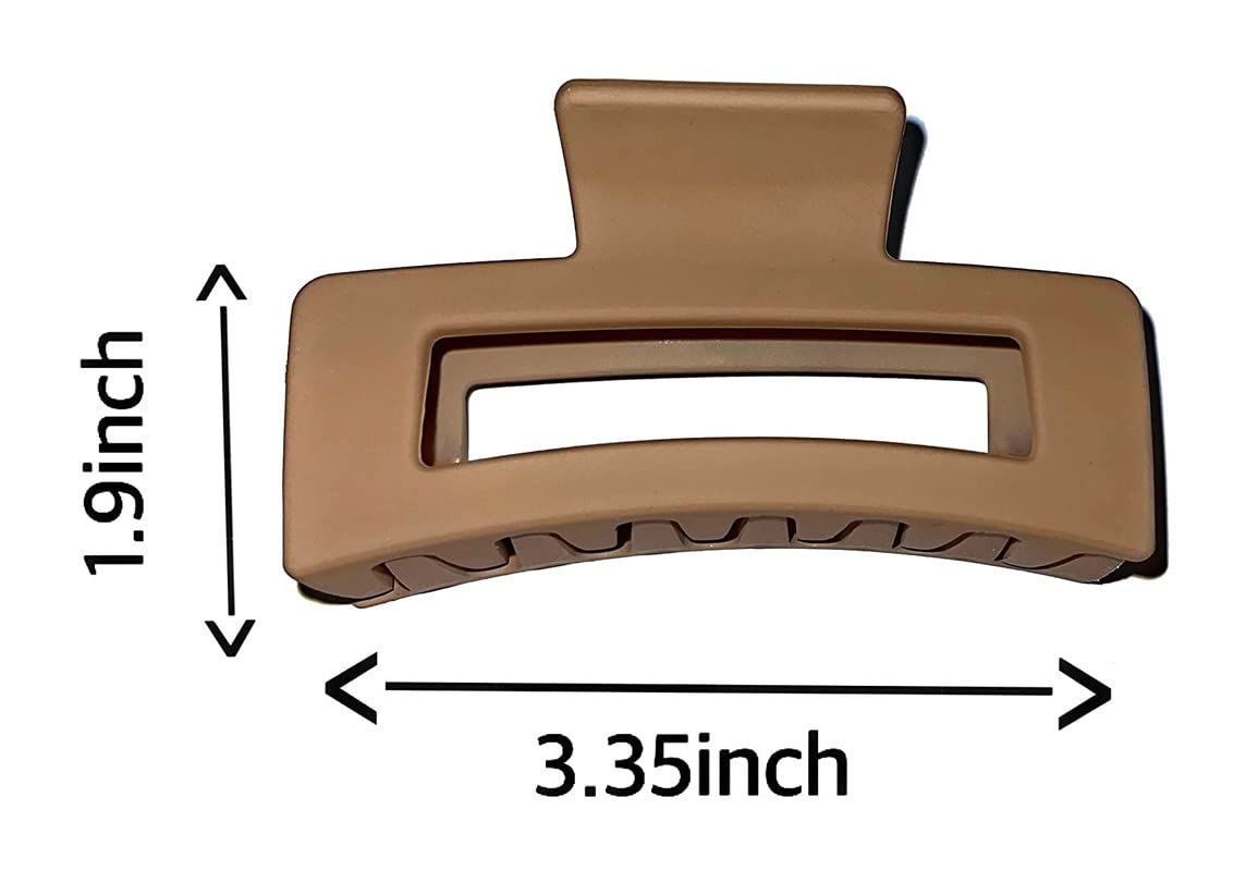 FAMEZA 6-Pack Non-Slip Hair Claw Clips for Thick Hair - Strong Square Grip Fashion Hair Accessories for Women & Girls | Perfect for School, Work, and Everyday Style