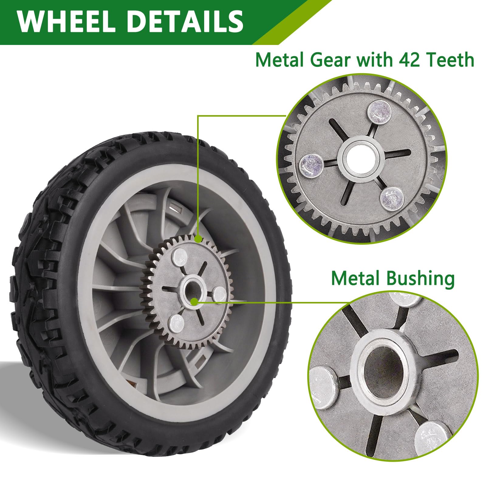 2 Pack Lawn Mower Rear Wheel Gear Assembly Replacement for Toro 107-3709 8 Inch Wheel - Compatible with Toro Lawn Mowers, Durable Replacement Parts for Smooth Mowing Experience