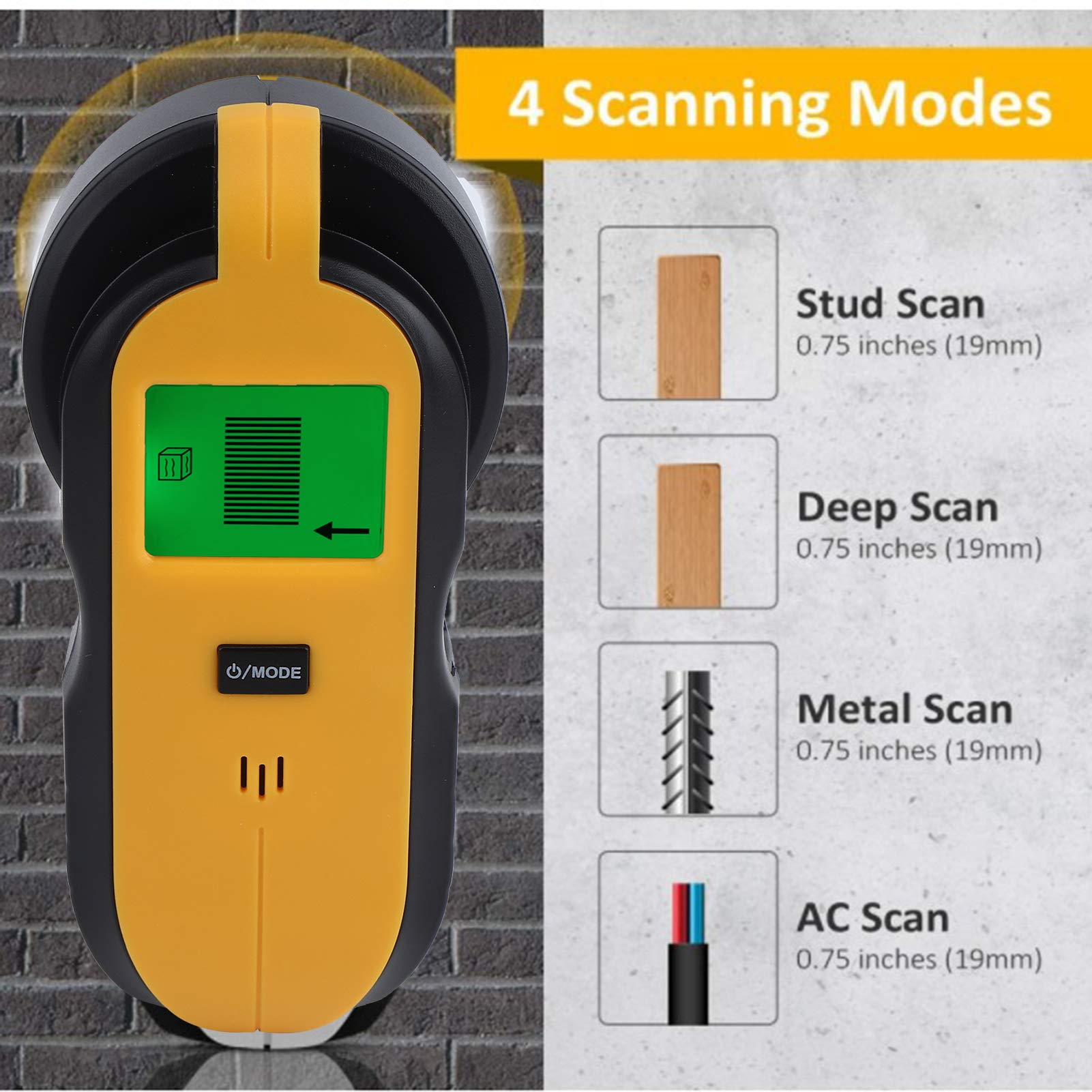 3-in-1 Metal Detector & Wall Scanner - Professional Electric Sensor for Wood, Metal & Studs | Perfect for Home Renovation, DIY Projects & Construction Work