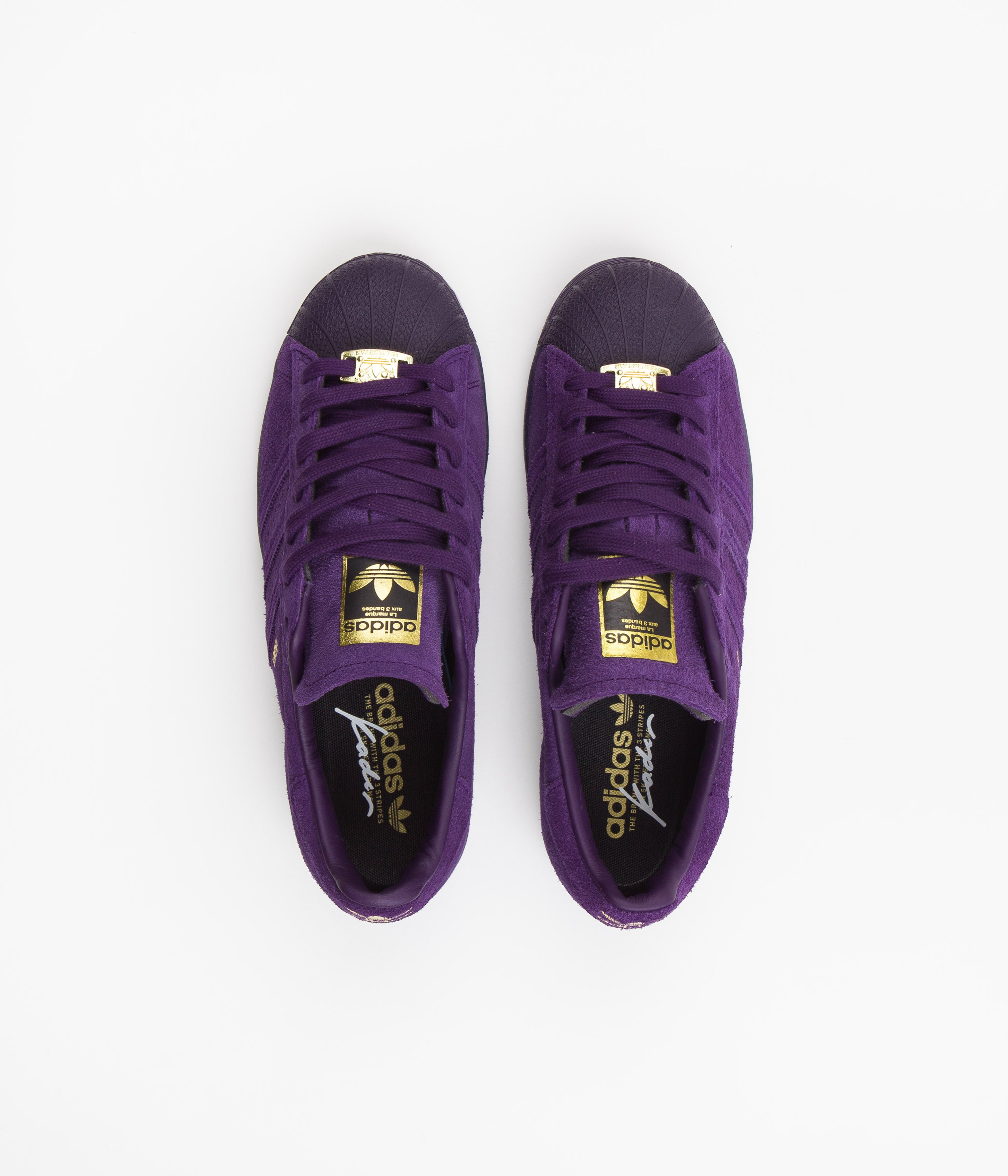 Adidas x Kader Superstar ADV Shoes for Men - Dark Purple & Gold Metallic Sneakers | Casual Streetwear & Skateboarding Shoes