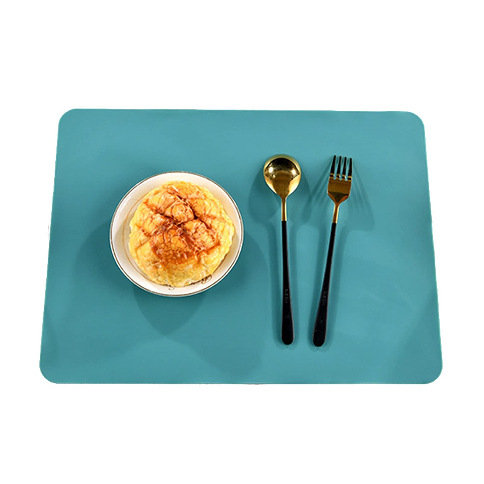 4PCS Cloud & Square Silicone Placemats for Kids - Waterproof Non-Slip Table Mats for Dining, Kitchen & Playtime (Square Green) - Perfect for Family Meals, Toddler Snack Time & Home Decor