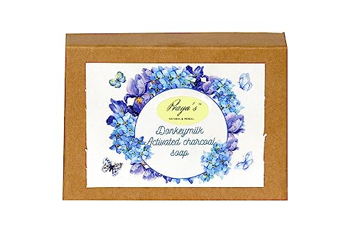 Organic Donkey Milk & Activated Charcoal Soap Bar for Acne & Detox - Gentle Cleansing Face & Body Soap for Sensitive Skin - Perfect for Daily Skincare Routine & Spa Treatment
