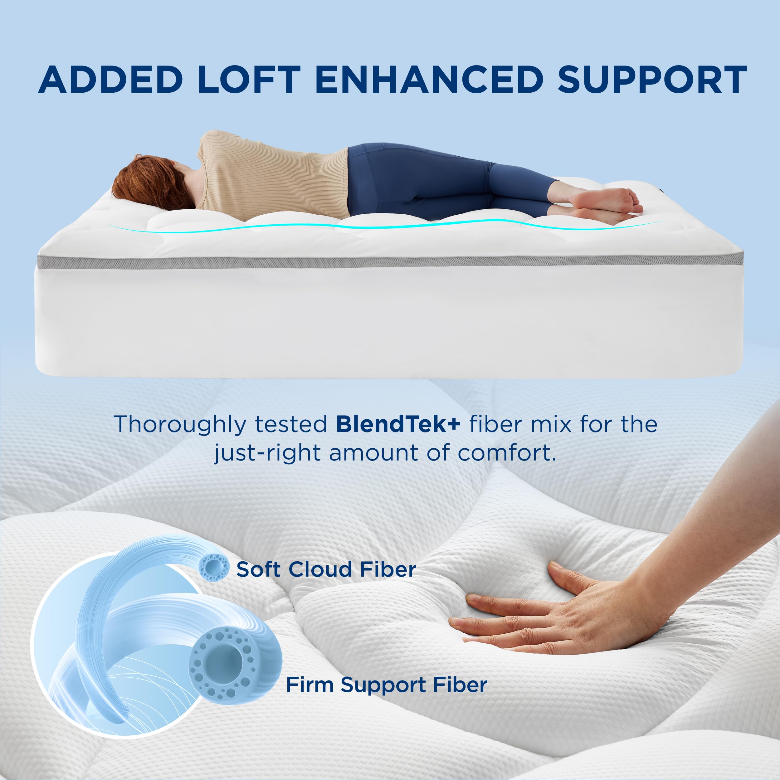 Bedsure Twin XL Mattress Topper - 800 GSM Thick Pillow Top Mattress Protector with Deep Pocket (8-21 Inches), Waterproof & Breathable Bed Pad for College Dorm, Guest Room & Home Bedroom - White - Perfect for Extra Comfort & Support While Sleeping