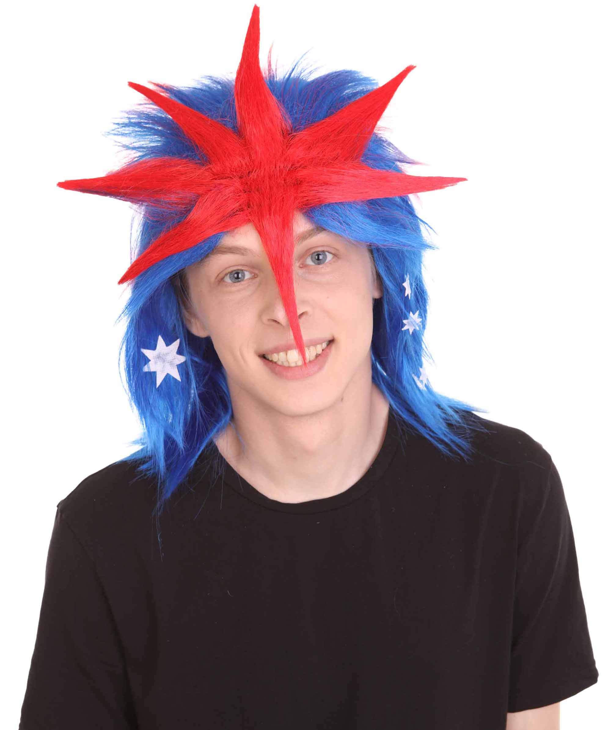 Halloween Party Mullet Wig for Sports Fans - USA, UK, Canada & More | Perfect for Costume Parties, Cosplay & Themed Events