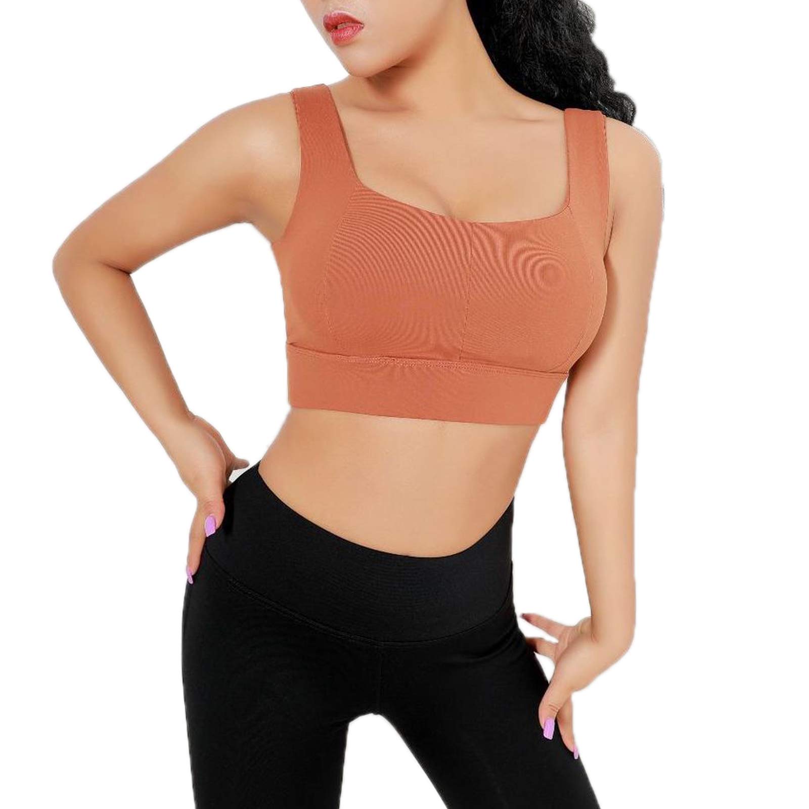 Elonglin Women's Seamless Sports Bra - High Support Workout Crop Top for Yoga, Running & Gym - Breathable Activewear Tank Top with Freedom Movement