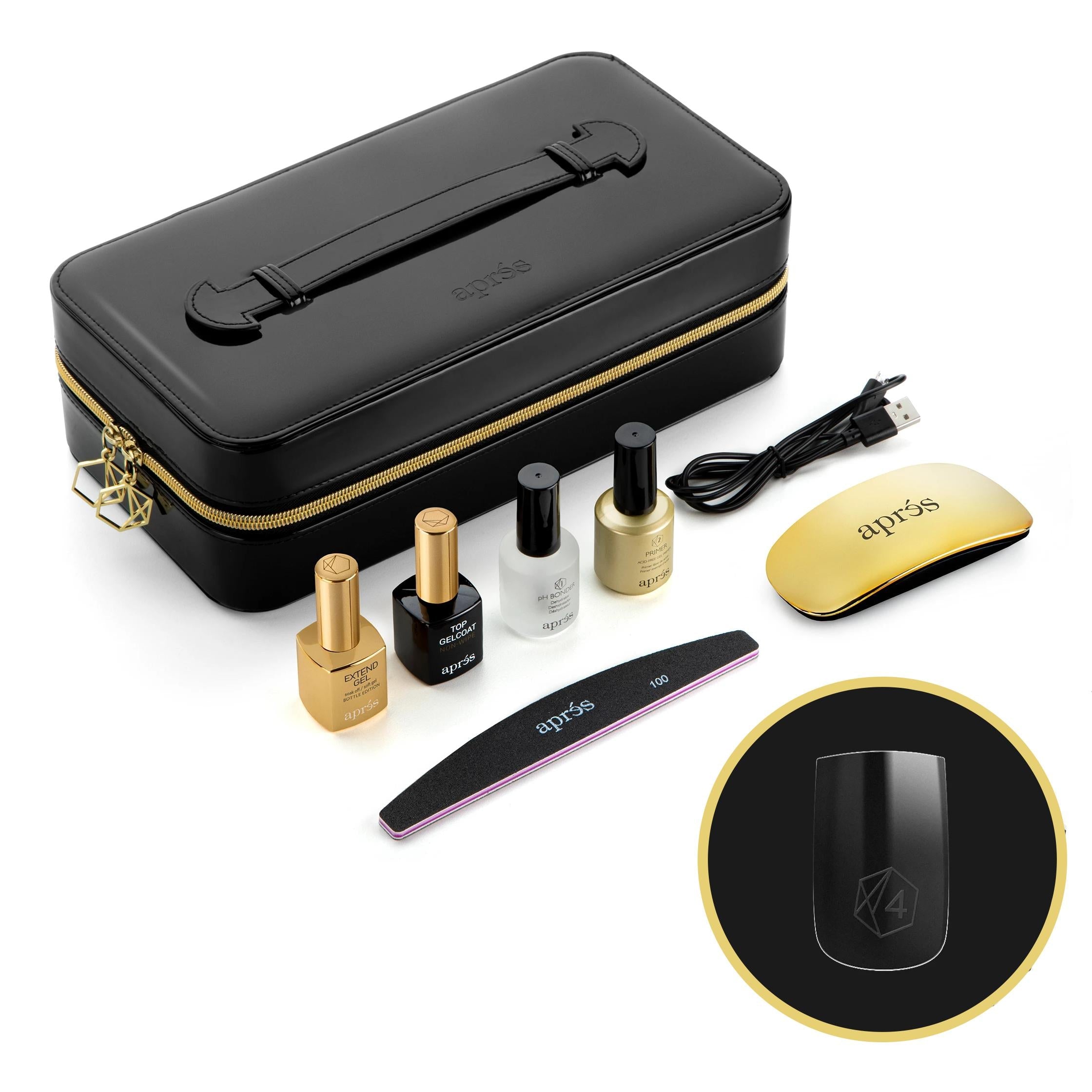 Apres Gel X Nail Extension Kit - Natural Square Extra Short Tips for DIY Manicure at Home | Professional Salon Quality Nail Extensions for Short Nails